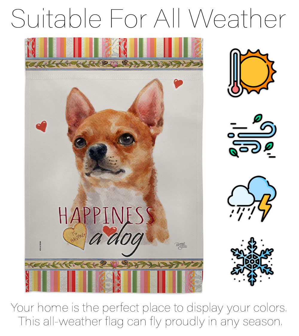 Chihuahua Garden Flag Set with Stand - Double-Sided Dog Decor for Yard & Home