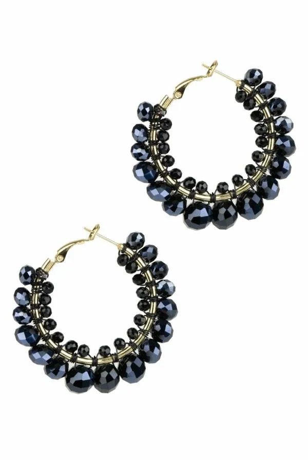 Stylish Multi Beaded Hoop Earrings for Women - Trendy Boho Dangle Earrings for Party, Wedding & Everyday Wear