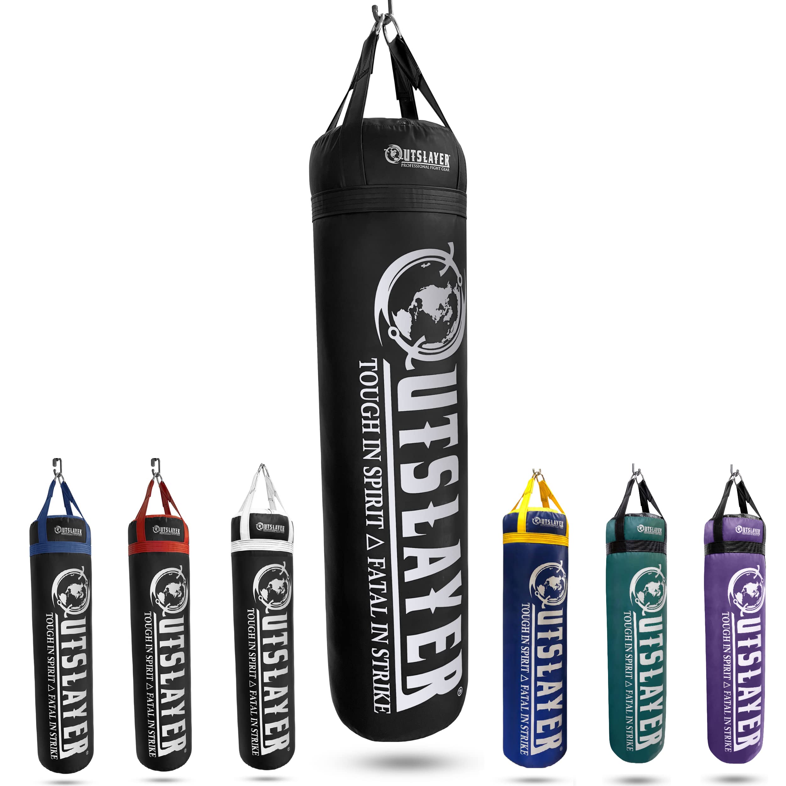 Outslayer 100 lbs Heavy Punching Bag for Boxing, MMA, Kickboxing & Taekwondo Training | Durable 100-Pound Filled Punch Bag Made in USA | Perfect for Home Gym, Martial Arts Studio & Combat Sports Practice