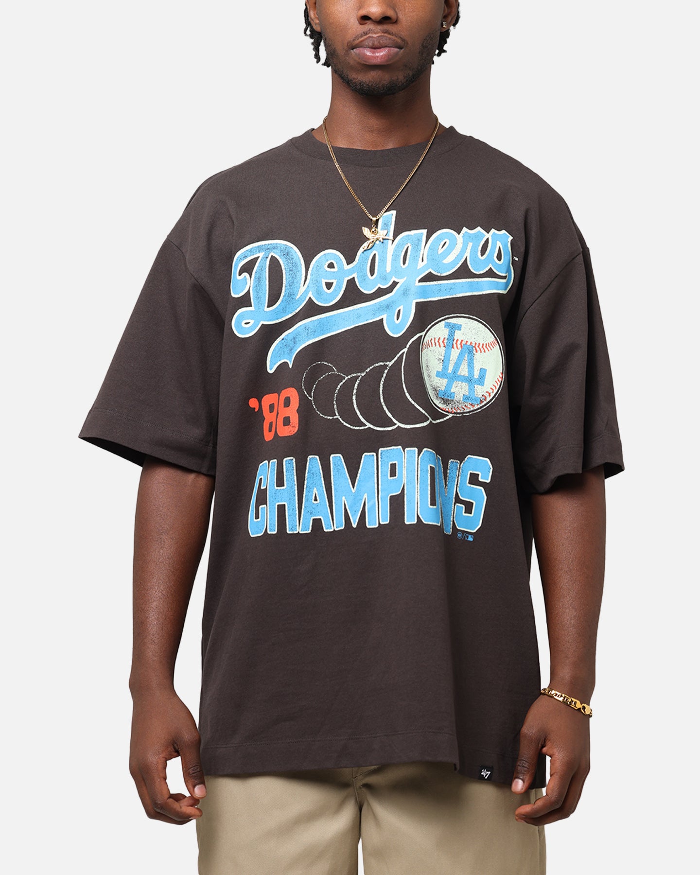 47 Brand Los Angeles Dodgers Sigma Foundation T-Shirt for Men - Dark Grey Baseball Tee - Comfortable Cotton Shirt for Game Day, Casual Wear & Fan Apparel