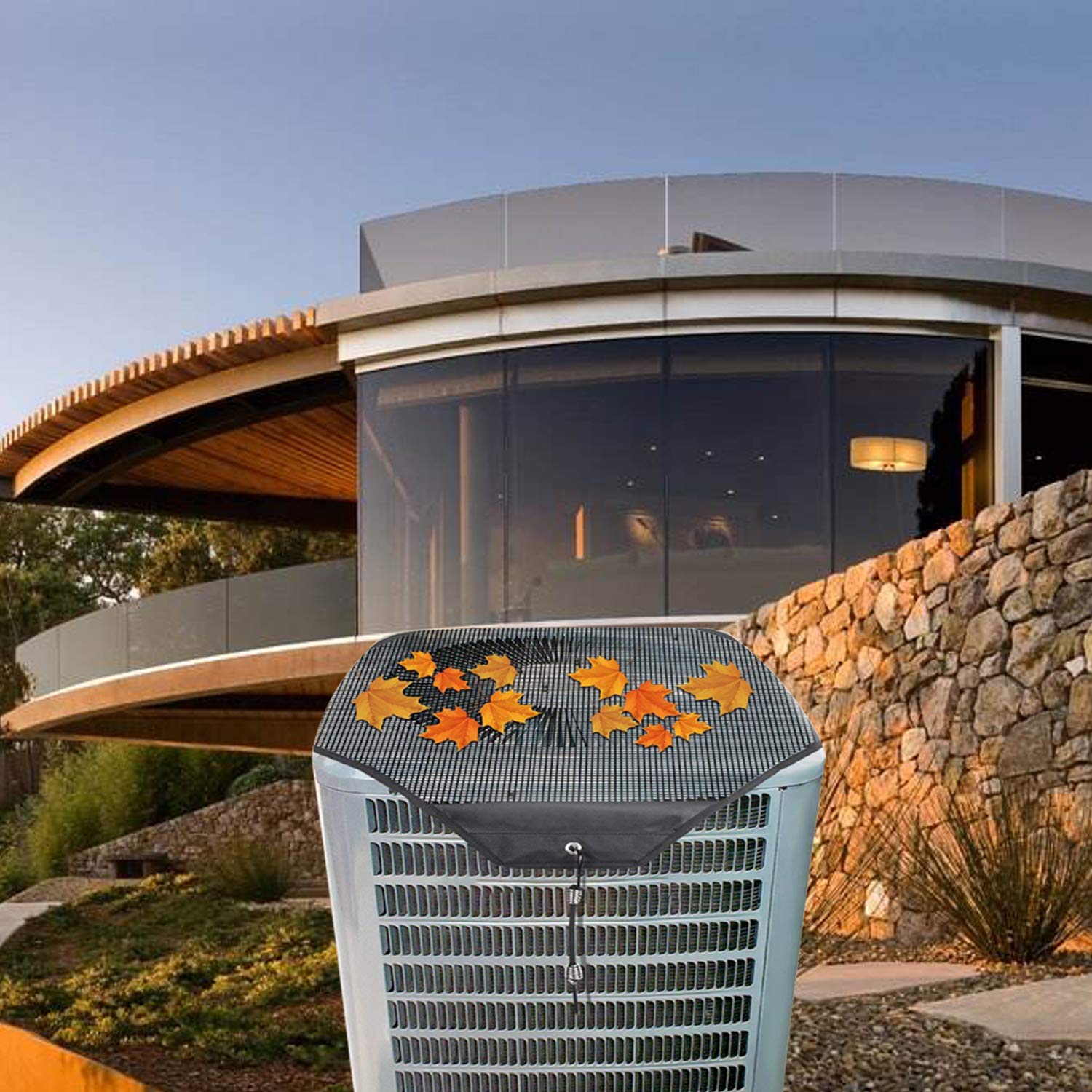 AC Cover - 36x36 Black Air Conditioner Leaf Guard for Central Units - Protects from Leaves, Cottonwood & Debris - Outdoor Use for Home & Garden