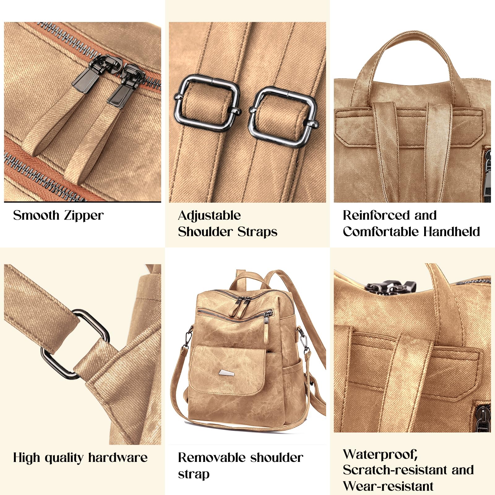 Women's Leather Backpack Purse - Small Waterproof Anti-Theft Shoulder Bag Handbag for Ladies | Perfect for Travel, Work & Daily Commute