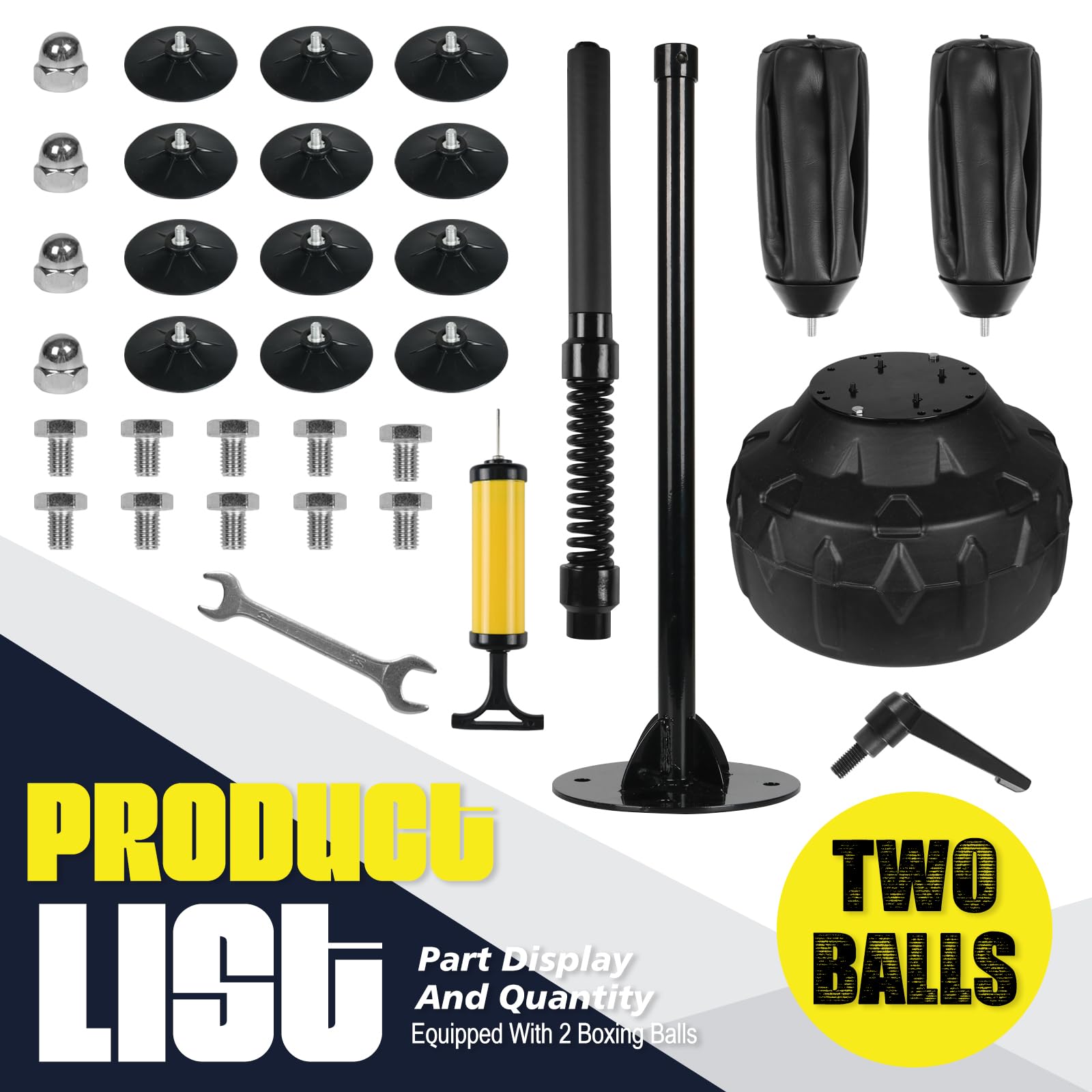 Adjustable Height Free Standing Reflex Ball Speed Bag - Heavy Duty Base & Reinforced Spring for Boxing, MMA & Fitness Training - Perfect for Home Gym, Boxing Practice & Cardio Workouts