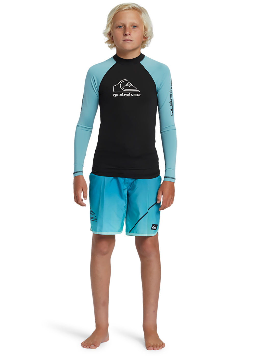 Quiksilver Youth Long Sleeve Rash Guard - UPF 50+ Sun Protection for Kids - Perfect for Surfing, Swimming & Outdoor Activities