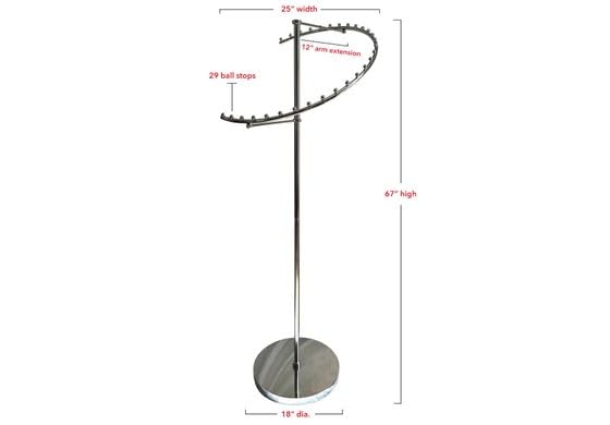 NAHANCO K29 Heavy Duty Chrome Spiral Garment Rack - Commercial Clothing Display with 29 Hanging Hooks for Retail Stores, Boutiques & Home Organization