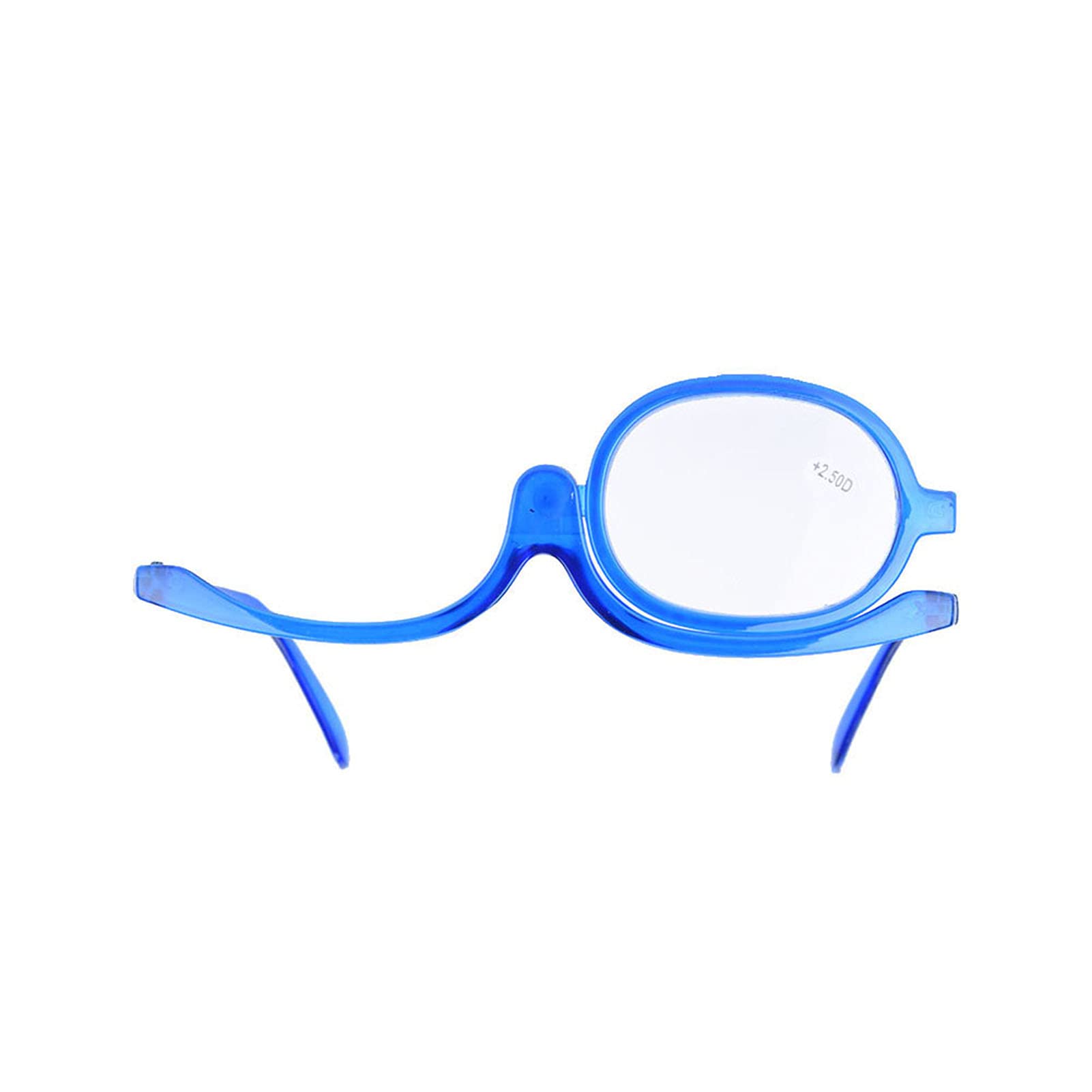 Magnifying Makeup Glasses with Flip-Up Lens - 250% Magnification Blue Cosmetic Eyewear for Precise Eye Makeup Application | Perfect for Eyeliner, Eyeshadow & False Eyelashes Application