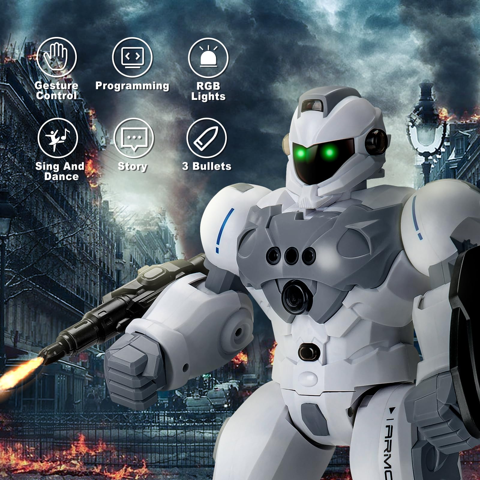 Smart Programmable Robot Toy for Kids - 2.4GHz WiFi RC Robot with Gesture Control | STEM Learning Toy for Boys & Girls | Perfect Birthday Gift & Interactive Play Companion
