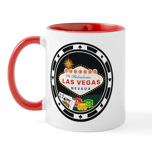 White/Red Inside - Las Vegas Poker Chip Design Mug