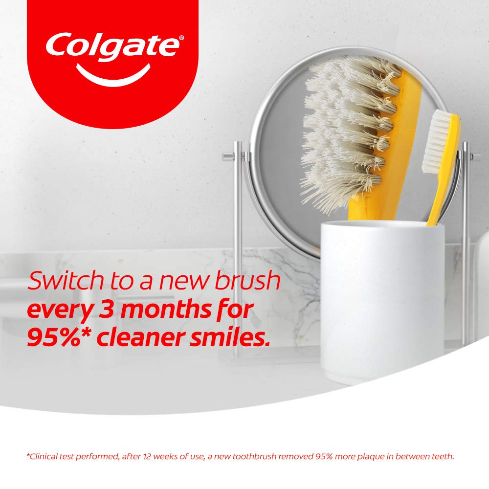 Colgate Extra Clean Medium Toothbrushes - Soft Bristles for Gentle Cleaning - Perfect for Daily Oral Care & Travel Use