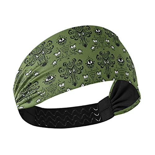 Halloween Haunted House Scary Monster White Eyes Seamless Women's Headband - Stretchy Workout Head Wrap for Yoga, Exercise & Sports - Breathable Sweat Wicking Hair Band & Fashion Head Scarf - Perfect for Halloween Costumes, Gym Sessions & Outdoor Activities