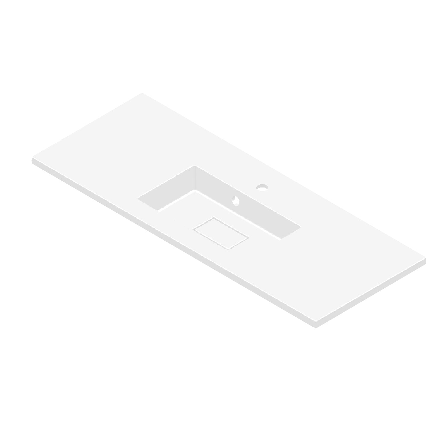 DAX Solid Surface Single Bowl Bathroom Sink - Glossy Finish (BSN 80048 G) - Perfect for Modern Bathroom Vanities & Powder Rooms