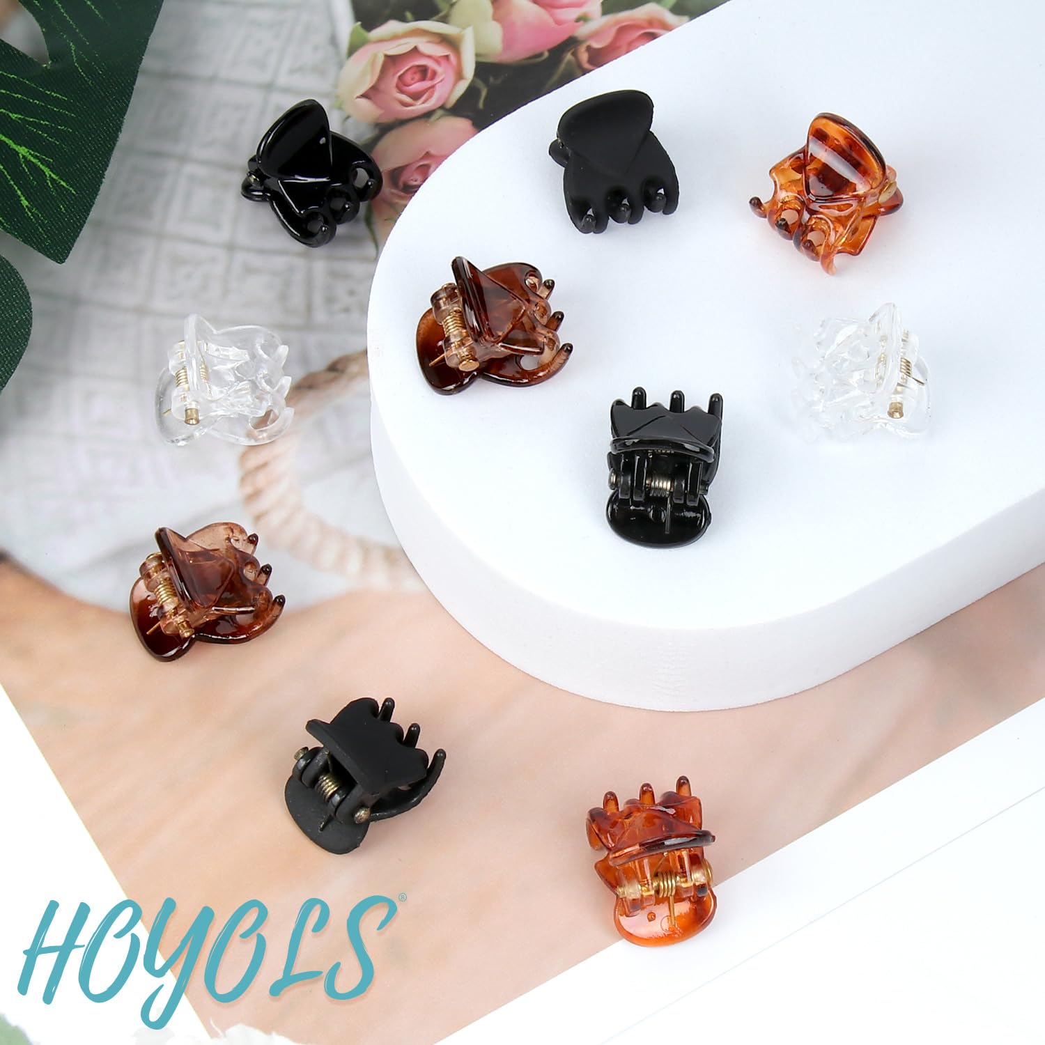48 Pcs Black Mini Hair Claw Clips for Women & Girls - Non-Slip Jaw Clamps for Fine to Thick Hair - Secure Hold Styling Accessories in Plastic Box (Great for Travel, Gym & Everyday Hairstyles)