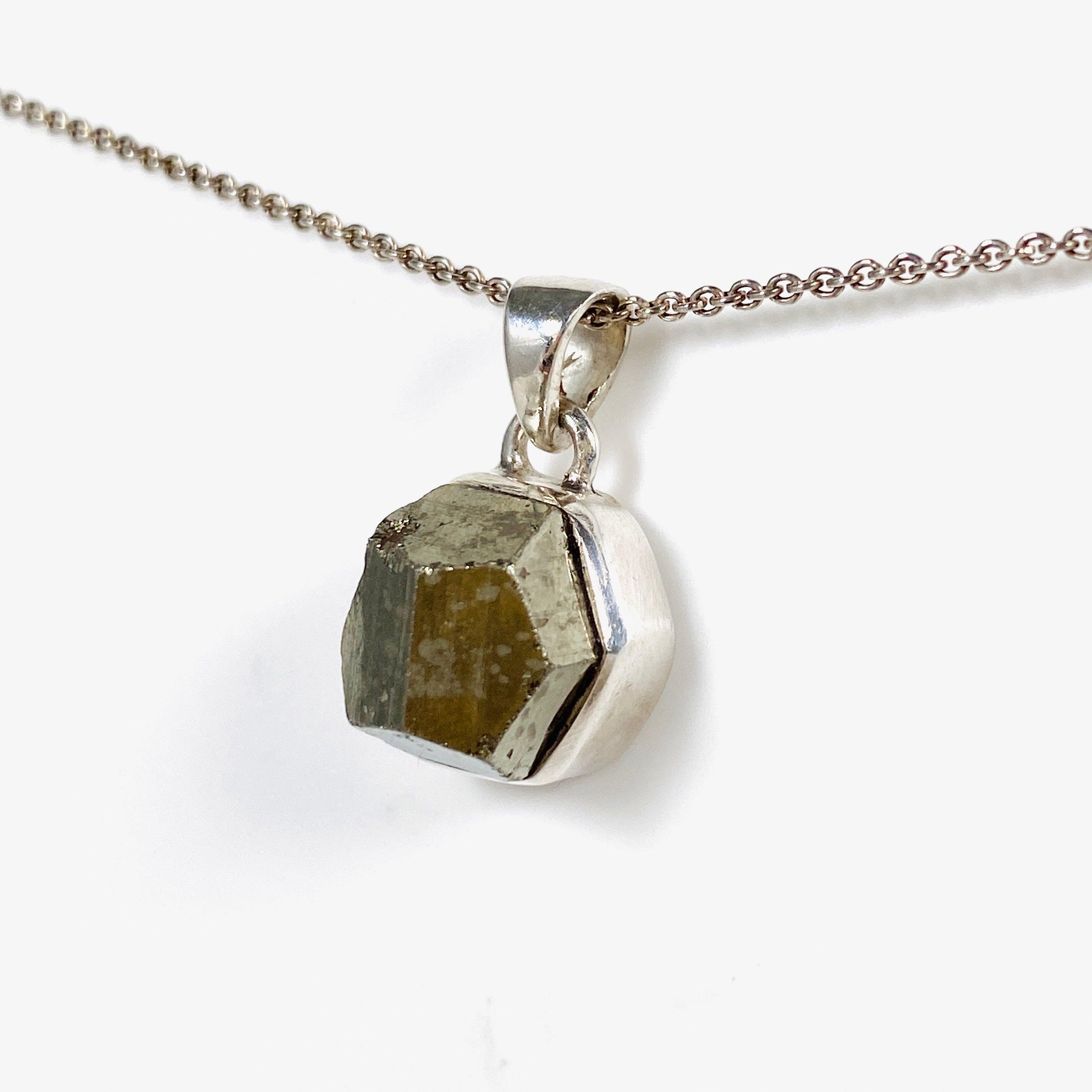 Natural Pyrite Raw Stone Pendant Necklace - Handmade Healing Crystal Jewelry for Women & Men - Perfect for Meditation, Energy Healing & Spiritual Gifts