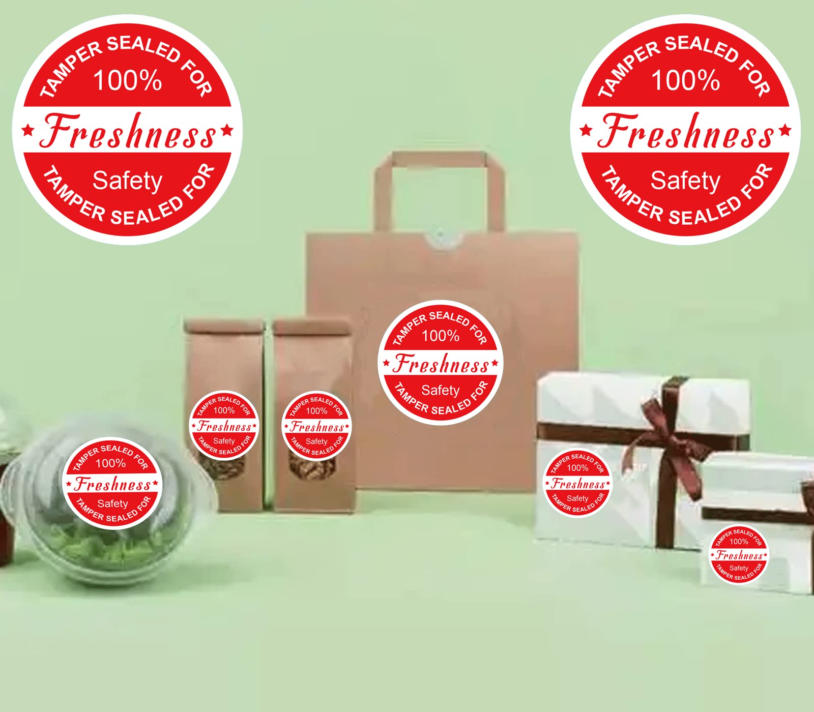 500 Pcs 2 Inch Tamper-Proof Stickers for Food Delivery | Tamper Evident Security Labels for Freshness & Safety | Perfect for Restaurants, Meal Prep & Grocery Delivery Services