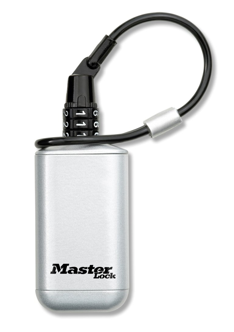 Master Lock 5408D Portable Key Safe with Preset Combination & 6-Inch Cable Lanyard – Secure Storage for Spare Keys, Ideal for Home, Office, and Travel Use