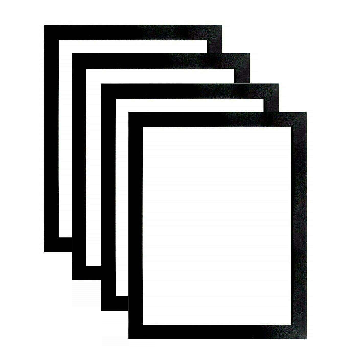 24x36 Inch Black Solid Wood Picture Frame Set of 4 - 1.25 Inch Wrapped Finish for Posters, Photos & Wall Art | Perfect for Home Decor, Office Display & Gift Giving
