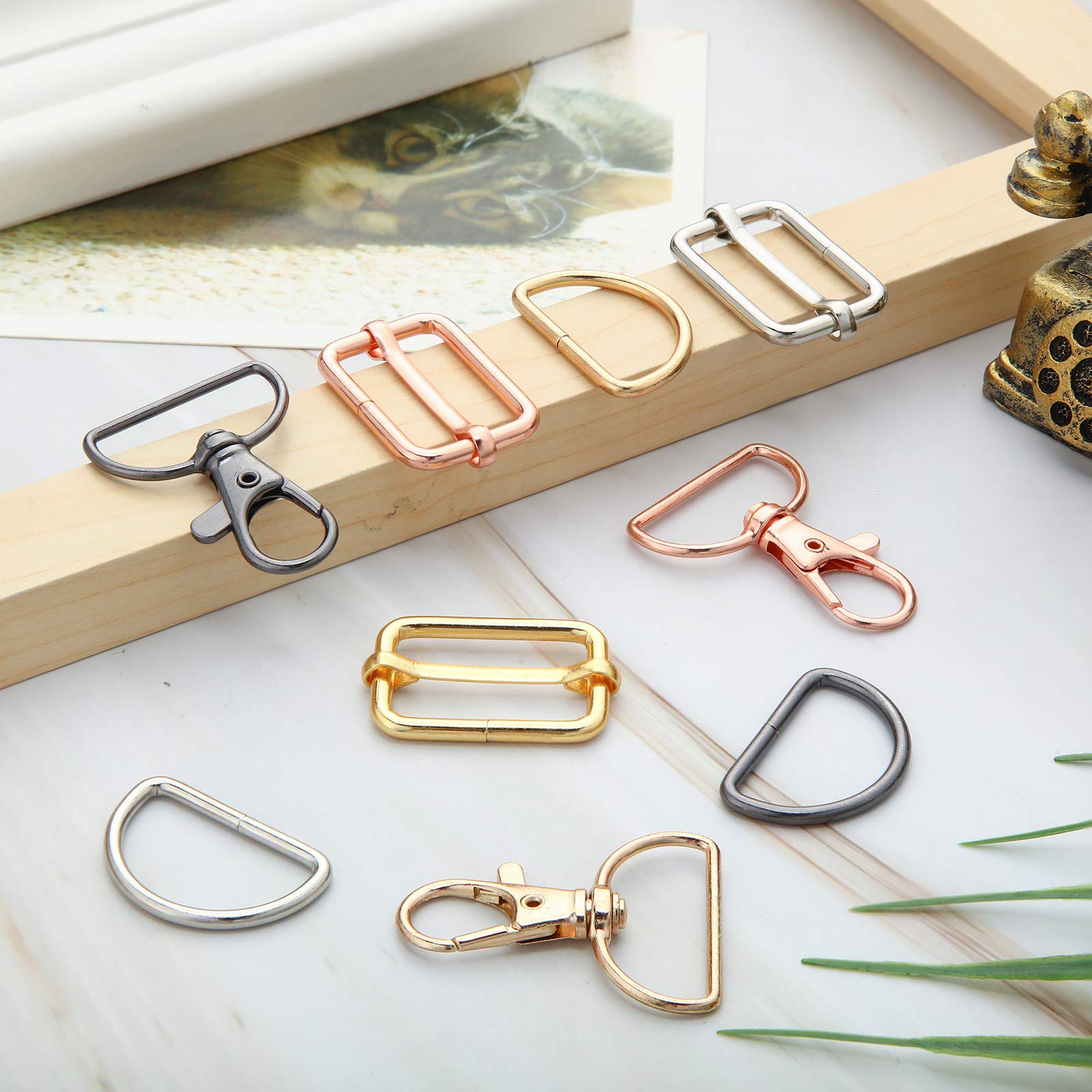 56 Pieces 30mm D-Rings for Purse & Bag Making - Mixed Color Hardware Buckles for DIY Crafts, Sewing Projects & Handbag Accessories