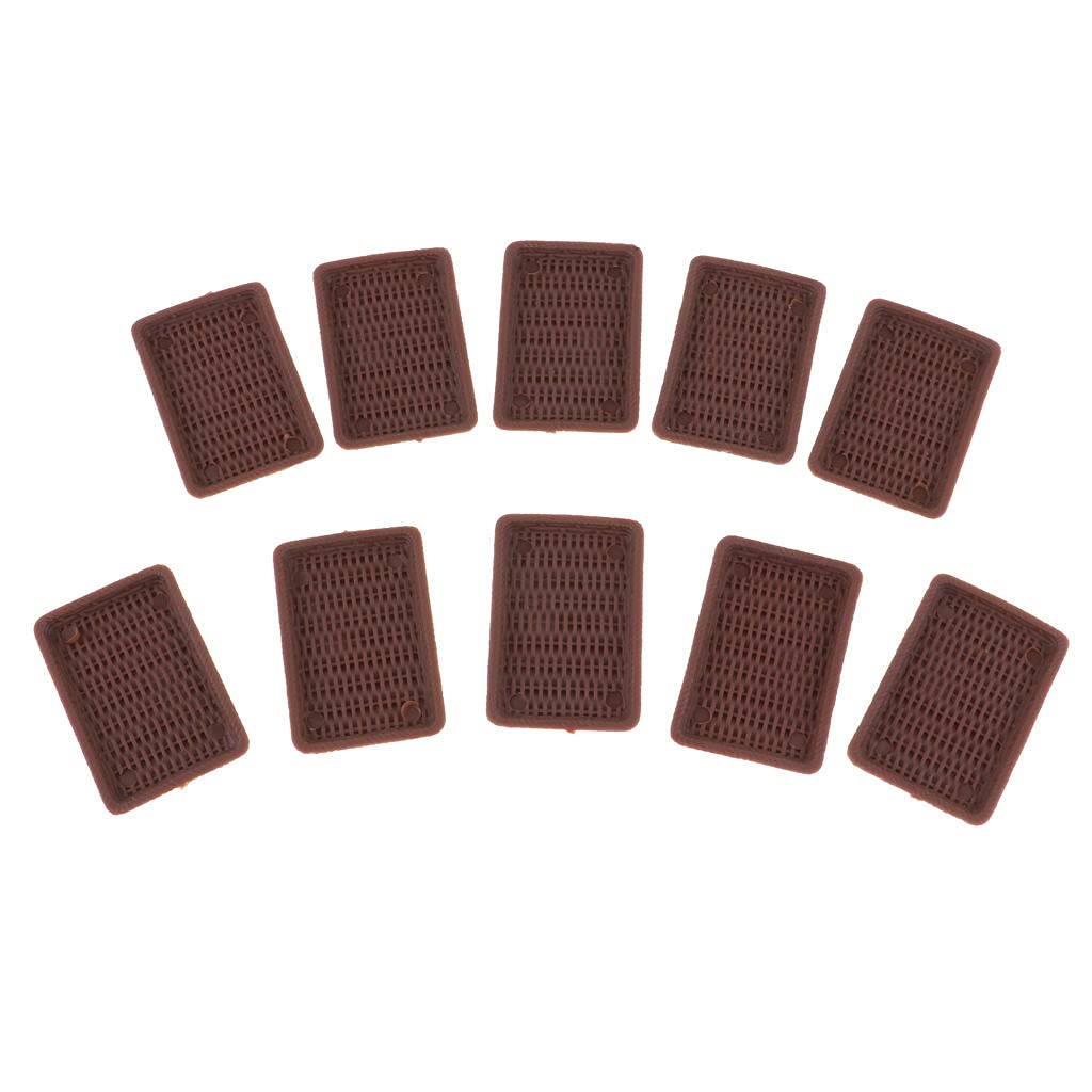 1/6 Scale Miniature Brown Plates Set of 10 - Realistic Dollhouse Kitchen & Dining Room Accessories for Collectors | Perfect for DIY Dollhouse Scenes, Miniature Displays & Model Photography