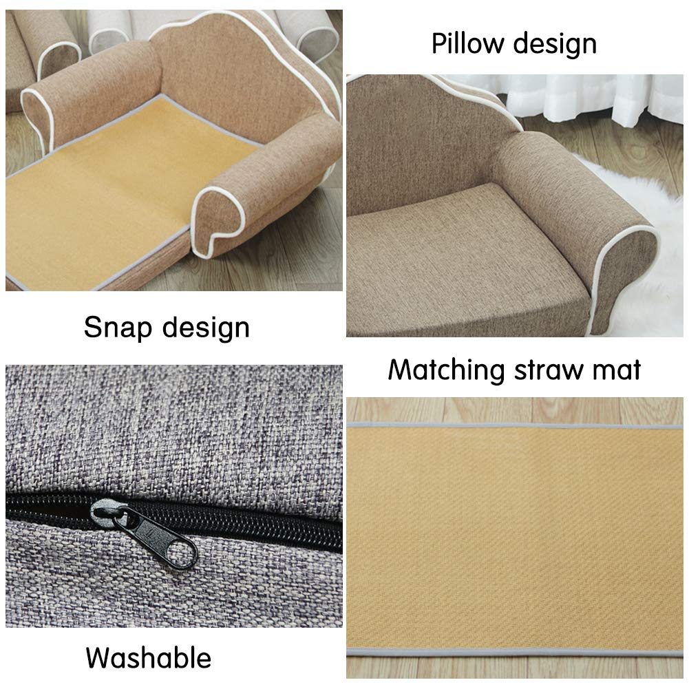 **Premium Orthopedic Memory Foam Pet Bed - Washable Removable Cover, Foldable Sofa Design for Dogs & Cats - Breathable Comfort for Small, Medium & Large Breeds - Perfect for Living Room, Bedroom & Travel (Coffee)**