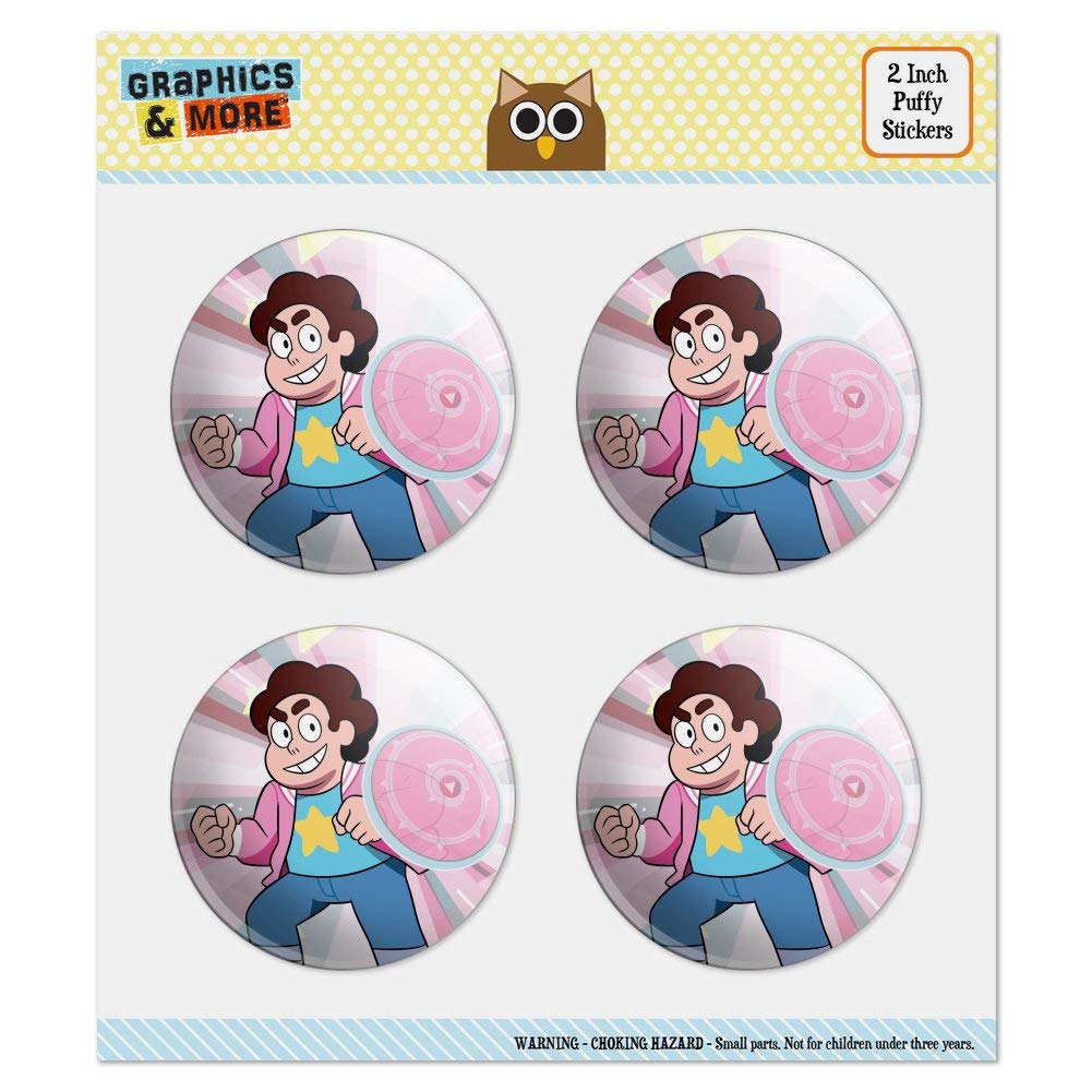 Steven Universe Steven Shield Puffy Bubble Dome Stickers - Scrapbooking, DIY Crafting, Journaling, Planner Decoration - Perfect for Kids, Teens & Fans
