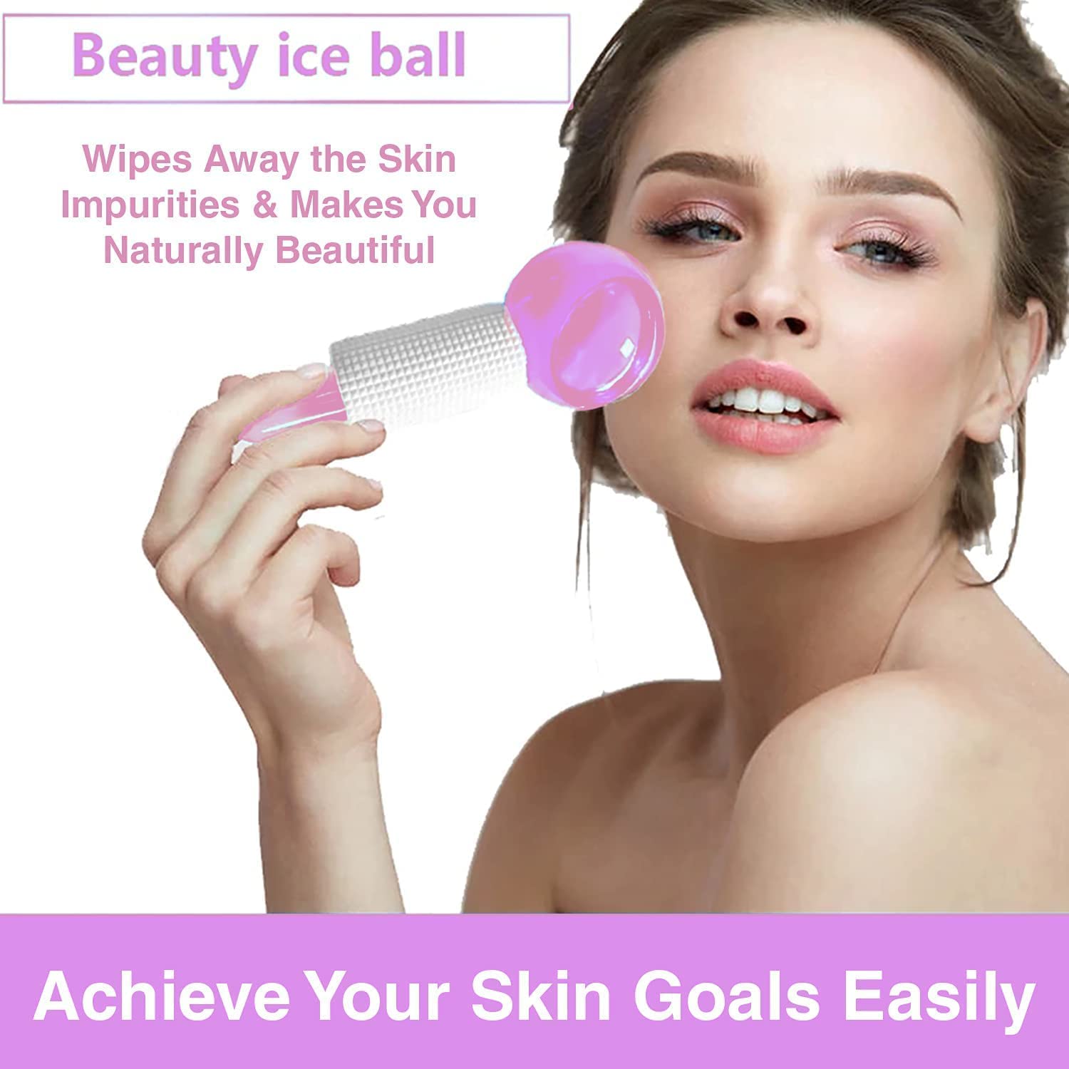 GETZET Ice Globes Facial Rollers - Cryotherapy Blue Crystal Balls for Face & Neck Massage | Skin Depuffing, Dark Circle Relief & Glowing Skin | Perfect for Morning Routine, Spa Days & Post-Workout Recovery
