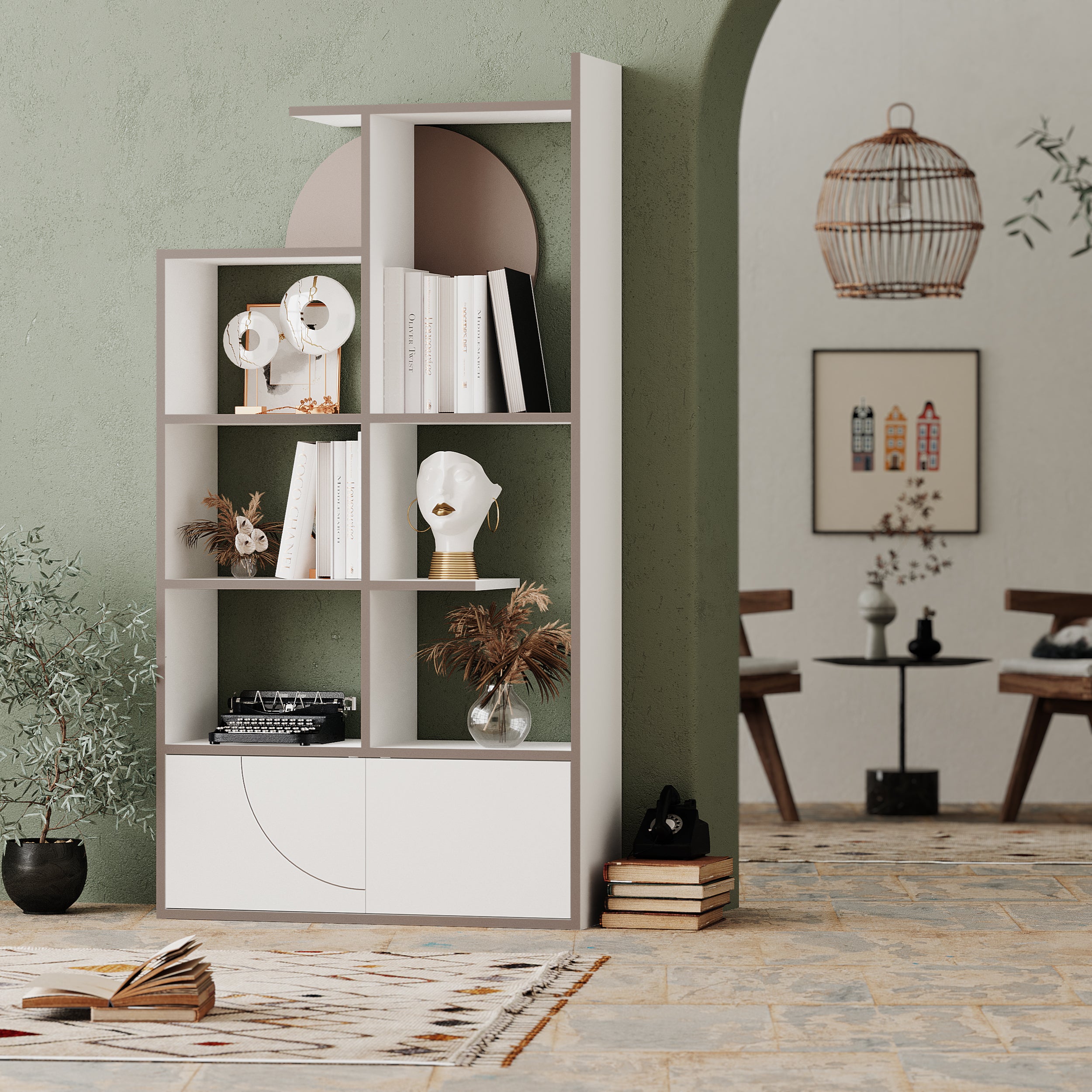 Harlow Bookcase - Modern Wooden Bookshelf for Home & Office - Perfect for Living Room, Bedroom, or Study Organization