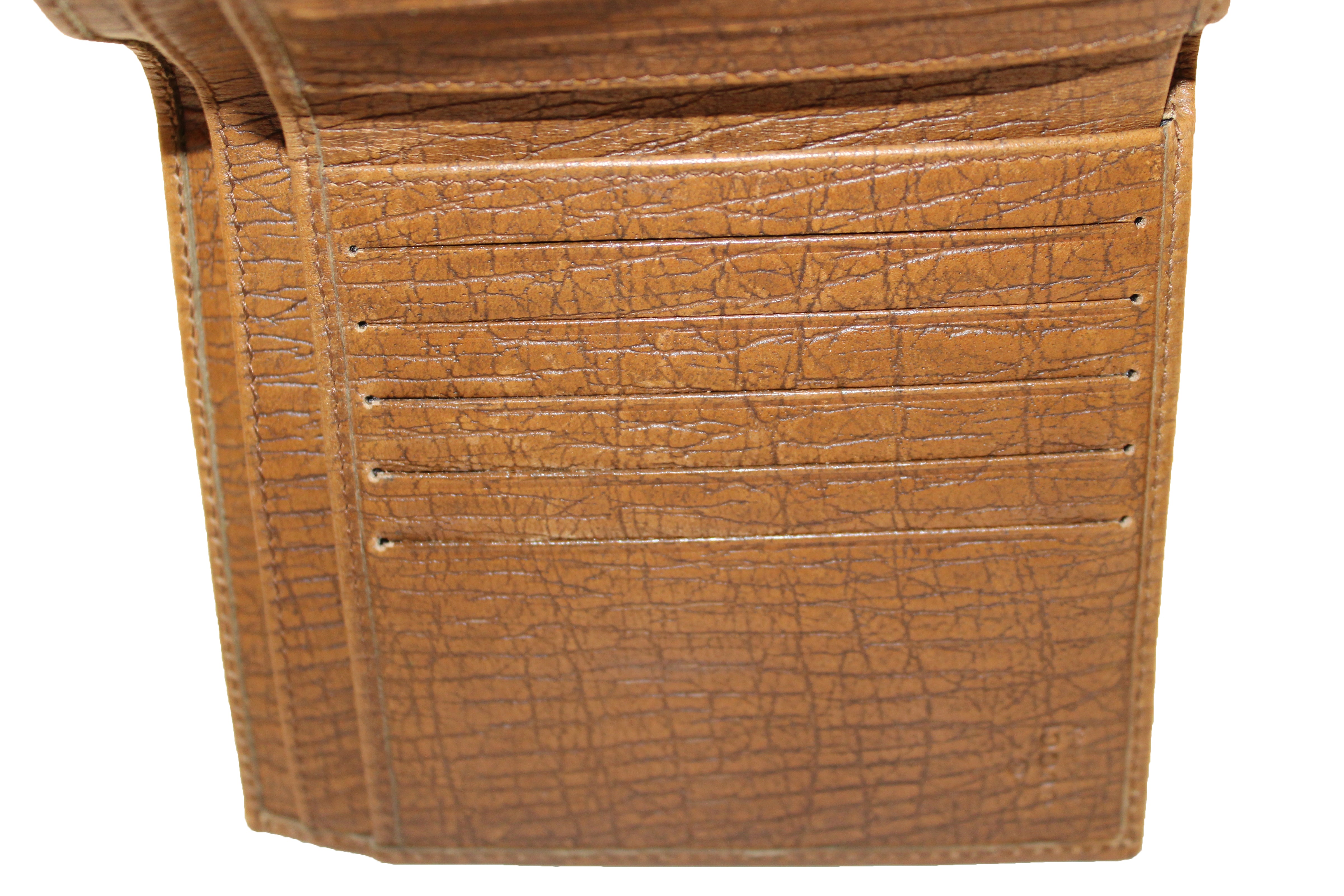 Authentic Gucci GG Vintage Bamboo Bifold Wallet for Men - Brown Leather Luxury Wallet for Everyday Use & Travel
