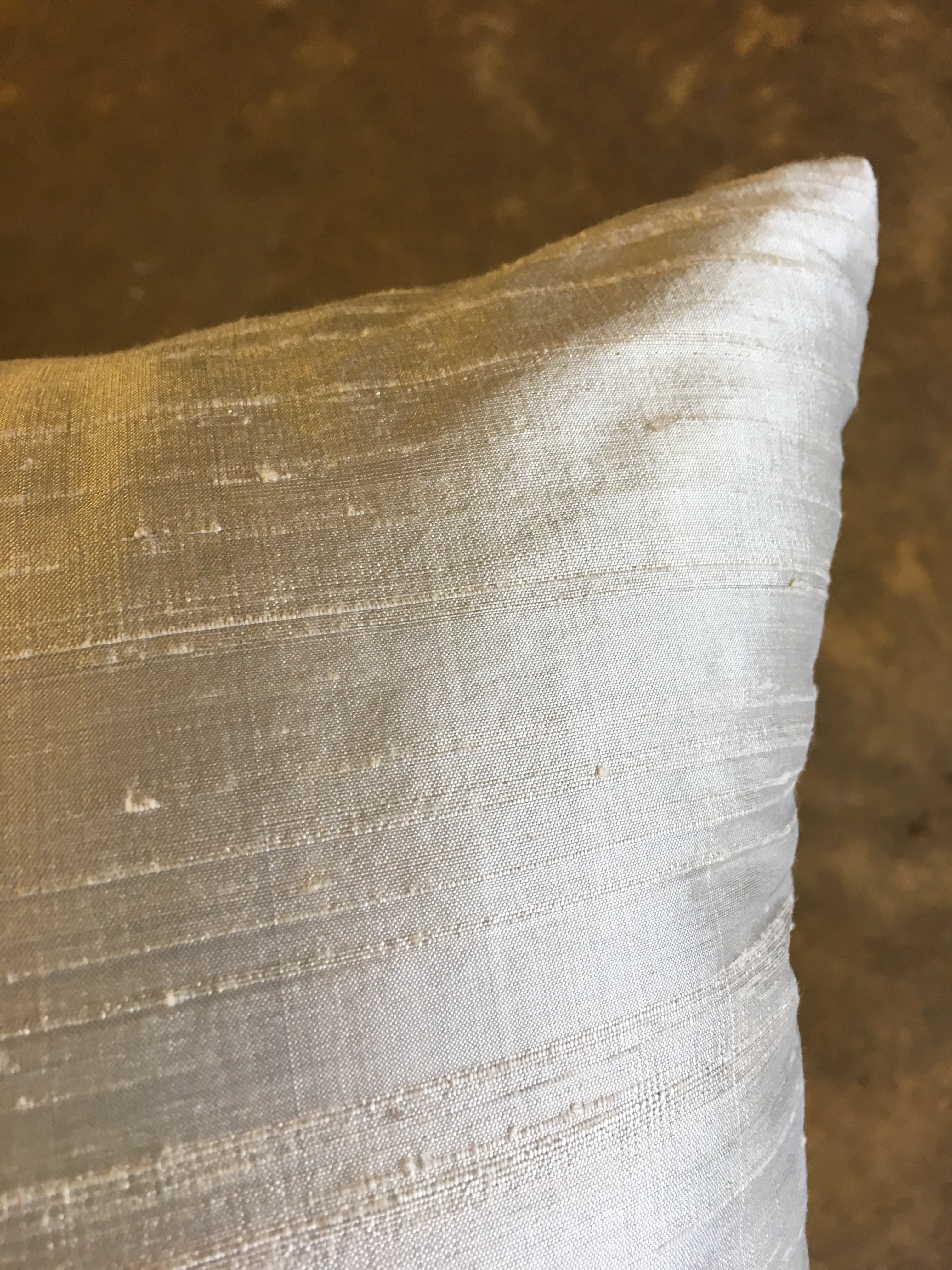 17x17 Dupioni Silk Vapor Throw Pillow - Luxury Decorative Cushion for Sofa, Bed & Home Decor
