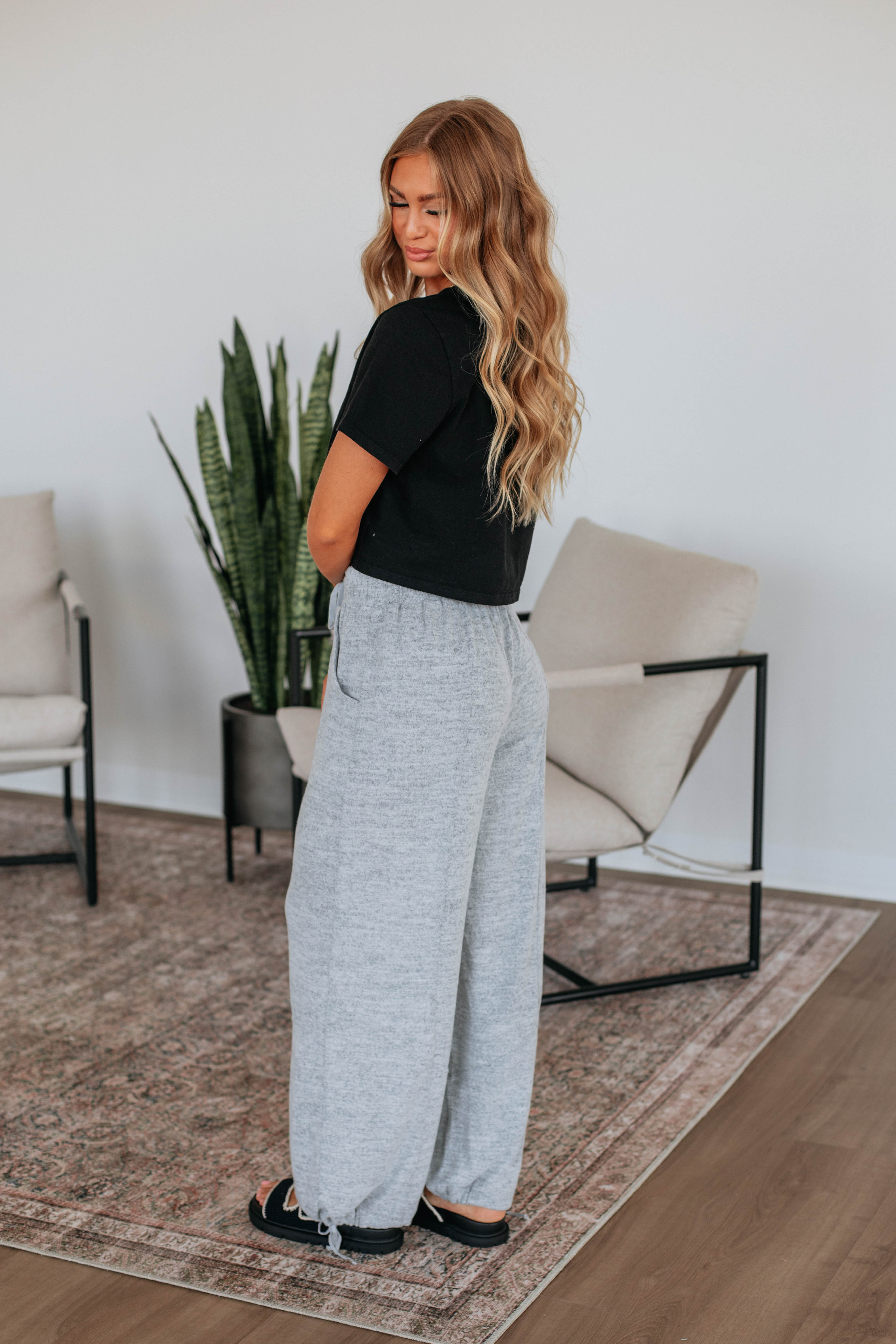 Bryden Lounge Joggers for Women - Soft Comfortable Fleece Sweatpants with Pockets, Heather Grey - Perfect for Yoga, Running, Travel & Relaxing at Home