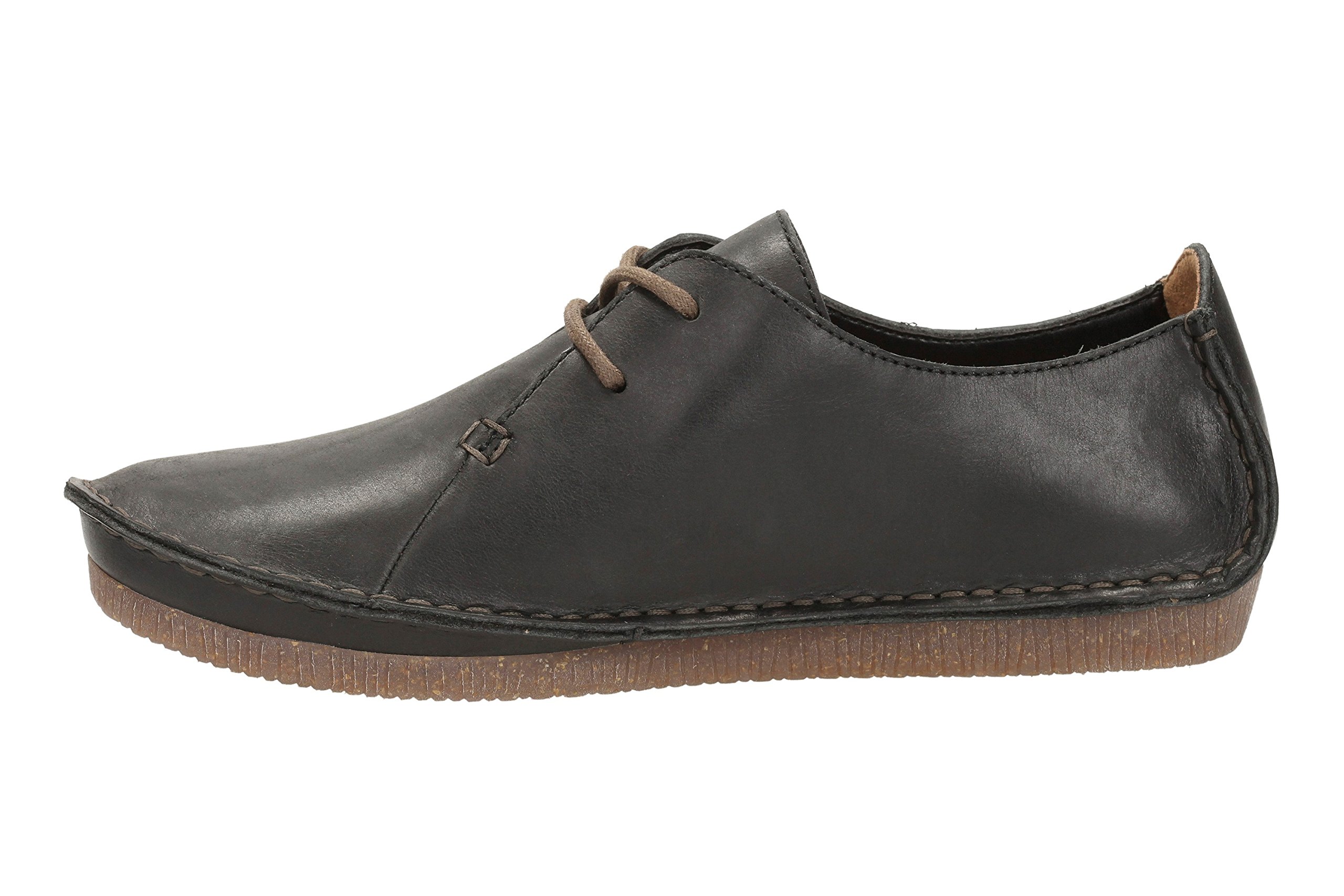 Clarks Women's Black Leather Derby Shoes Size 6.5 - Comfortable & Stylish for Work, Office & Casual Wear