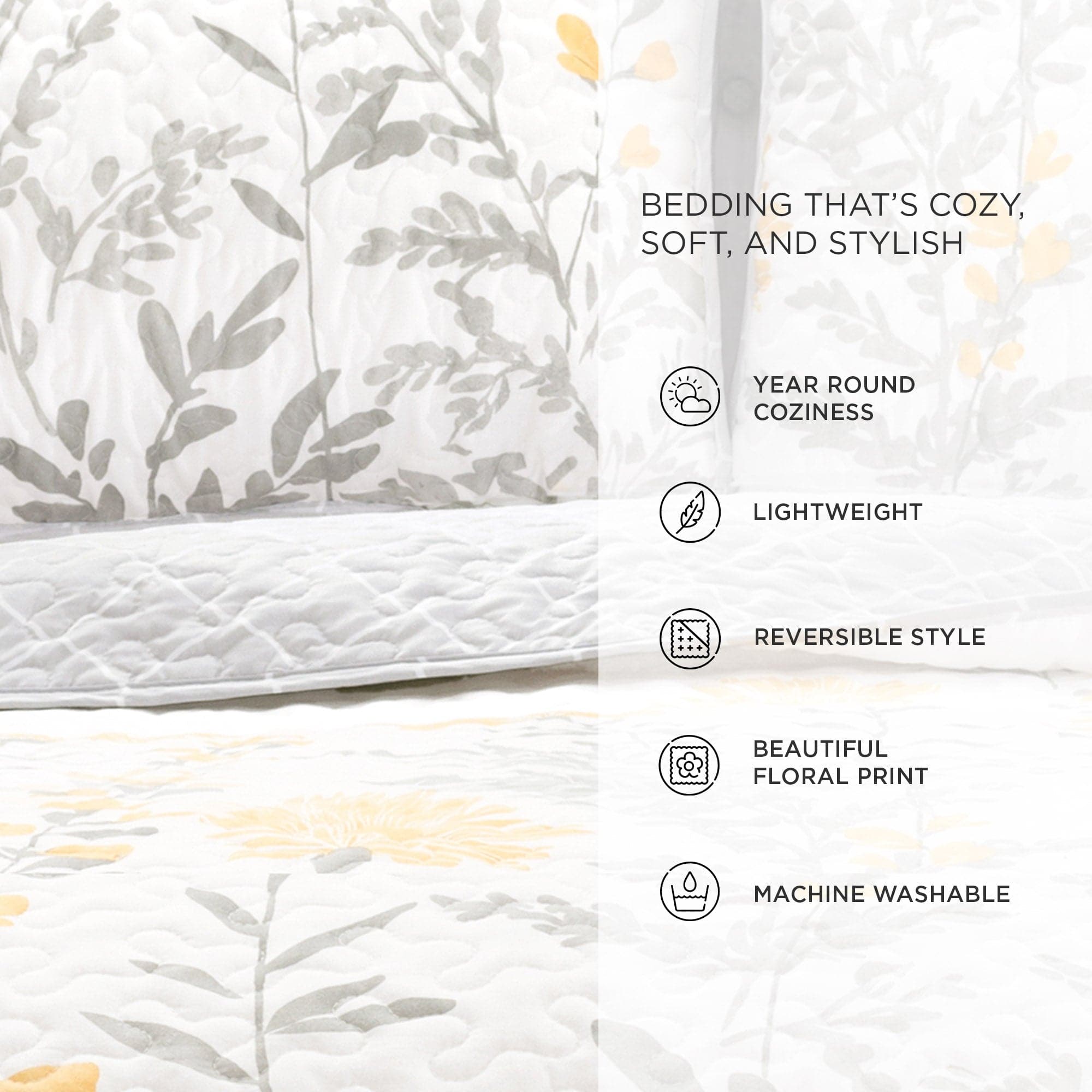 Aprile 3-Piece Quilt Set Queen Size - Soft Bedding Comforter Set with Pillow Shams - Perfect for Master Bedroom, Guest Room & Cozy Home Decor