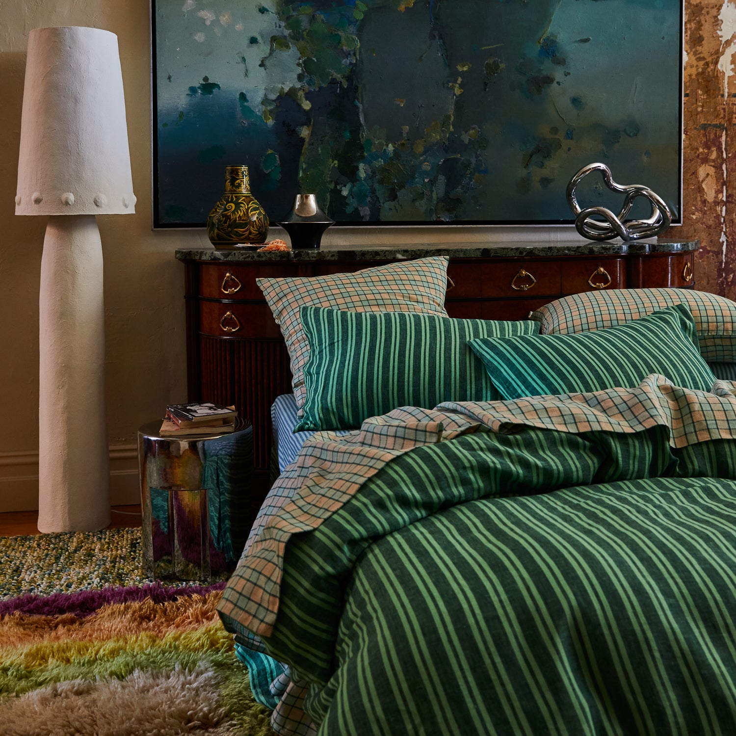 Premium Marquis 100% Linen Bed Sheets Set - Breathable & Soft Jade Green Bedding for All Seasons - Perfect for Master Bedroom, Guest Room & Vacation Homes