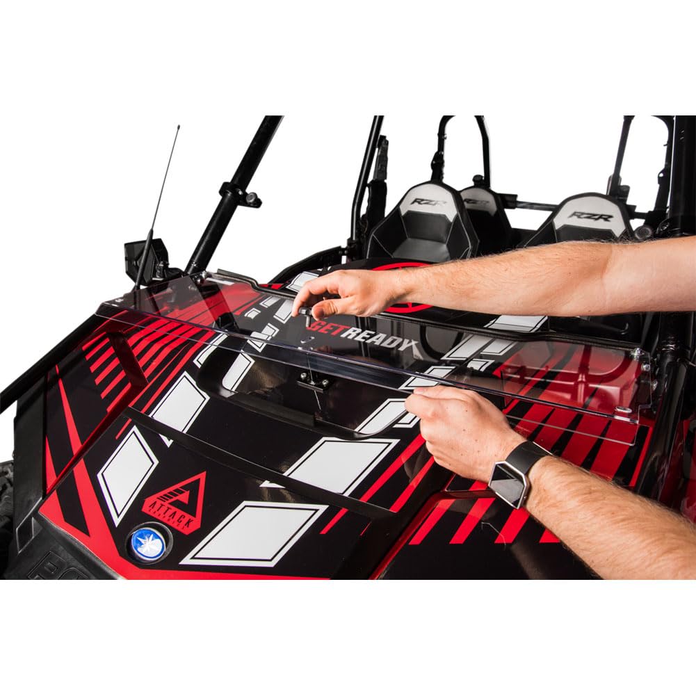 Hard Coated Hinged Windshield for Polaris RZR S 1000 EPS (2016-2020) | +2-Inch Height | Durable UTV Accessory | Perfect for Off-Roading & Trail Riding