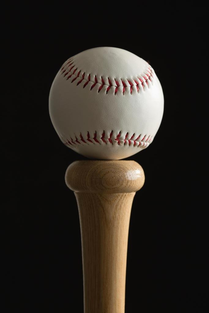 16x24 Laminated Baseball on Bat Photo Poster - Dry Erase Wall Art for Sports Room, Man Cave & Game Room Decor