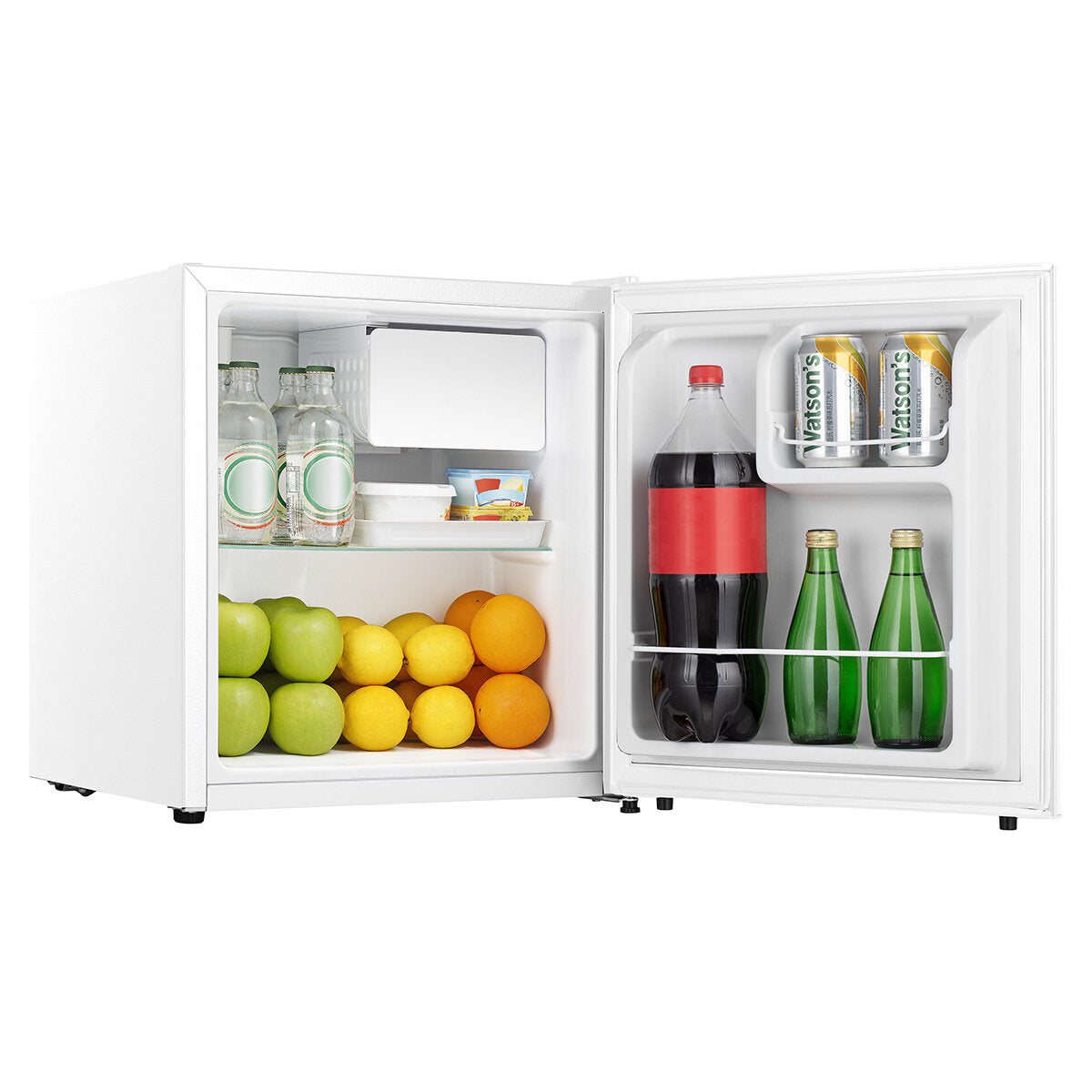 Hisense 45L Mini Bar Fridge - Compact Refrigerator for Drinks, White (HRBF46) - Perfect for Dorm, Office, Bedroom & Small Spaces