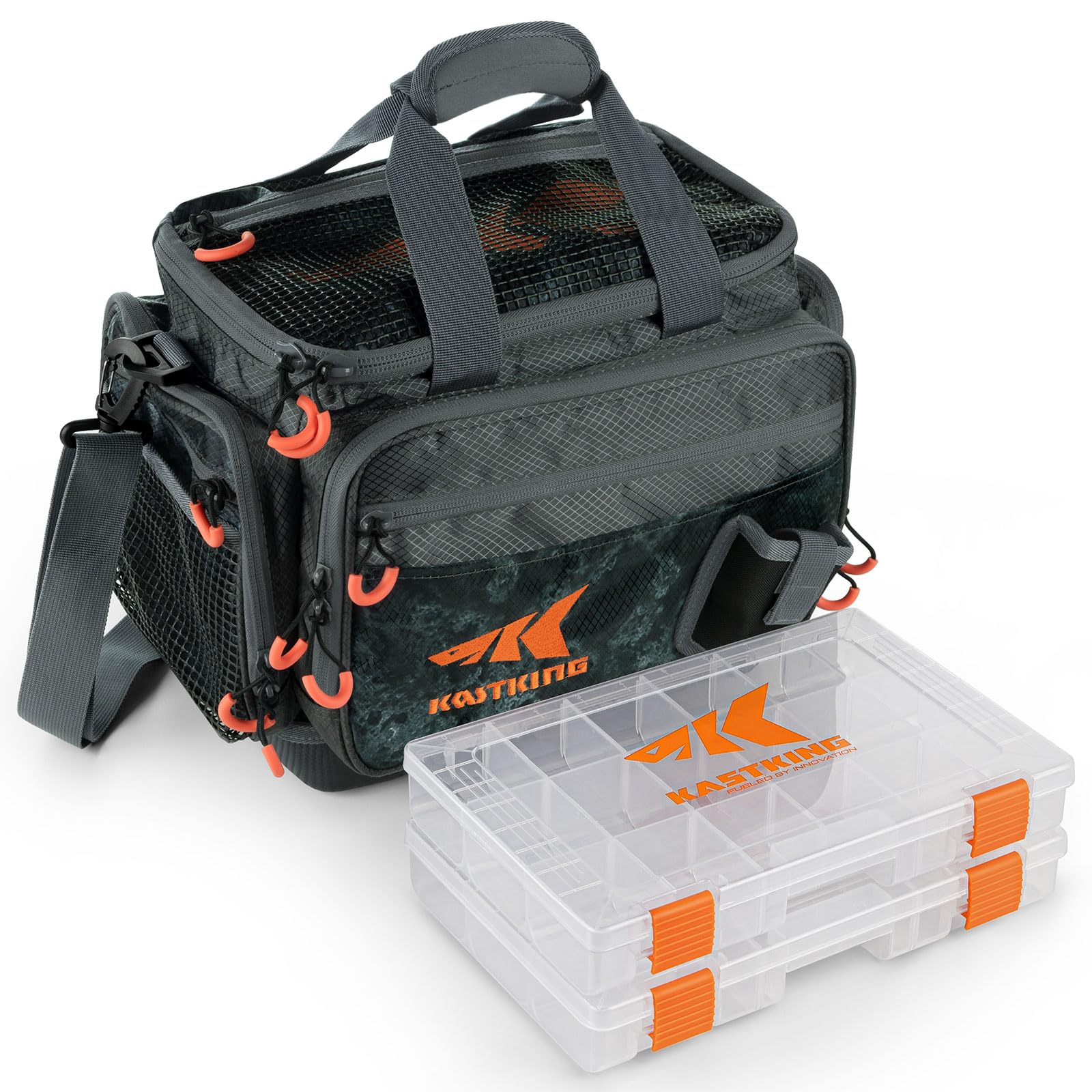 **KastKing Waterproof Fishing Tackle Bags - Saltwater Resistant Fishing Gear Storage for Bass, Trout & Saltwater Fishing - Durable Tackle Organizer for Boat, Kayak & Shore Fishing**