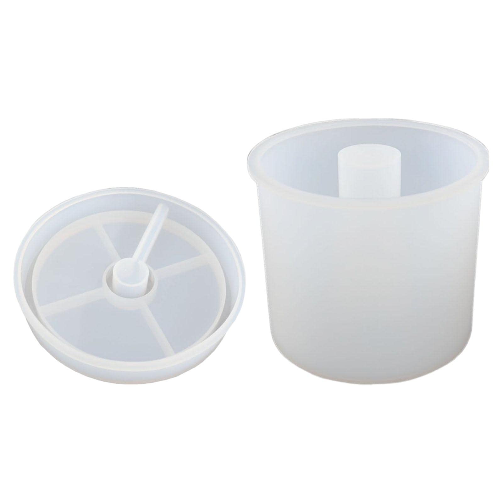 Epoxy Resin LED Night Light Holder - White Silicone Table Lamp for Home Decor, Wedding & Party Lighting (117x117x95mm Round) - Perfect for Bedroom, Nursery, Living Room & Gift Giving