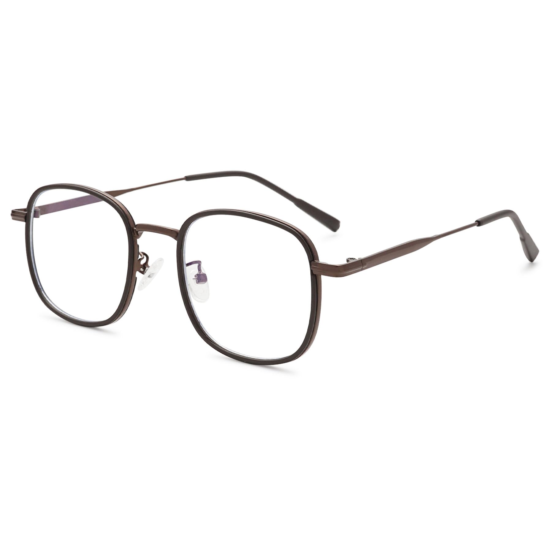 Blue Light Blocking Glasses for Women & Men - TR90 Square Frame Computer Glasses, Anti Eye Strain, Non-Prescription, Lightweight - Perfect for Office Work, Gaming & Screen Time