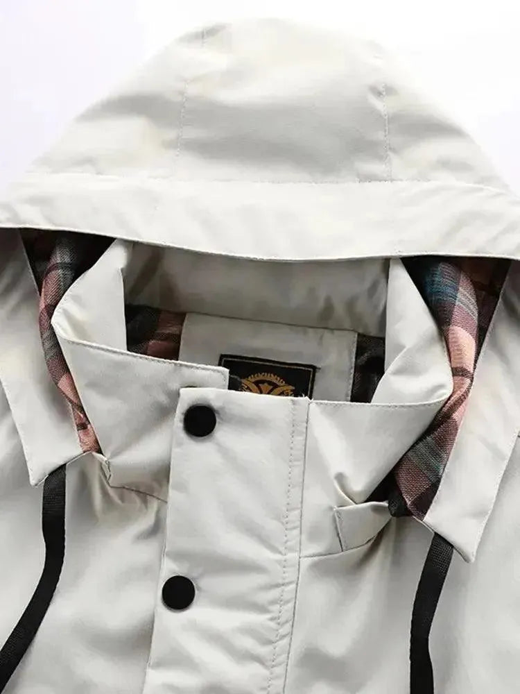 Waterproof Hooded Men's Windbreaker Jacket - Lightweight Raincoat for Outdoor Hiking, Running & Travel - Windproof & Breathable Jacket for All Seasons