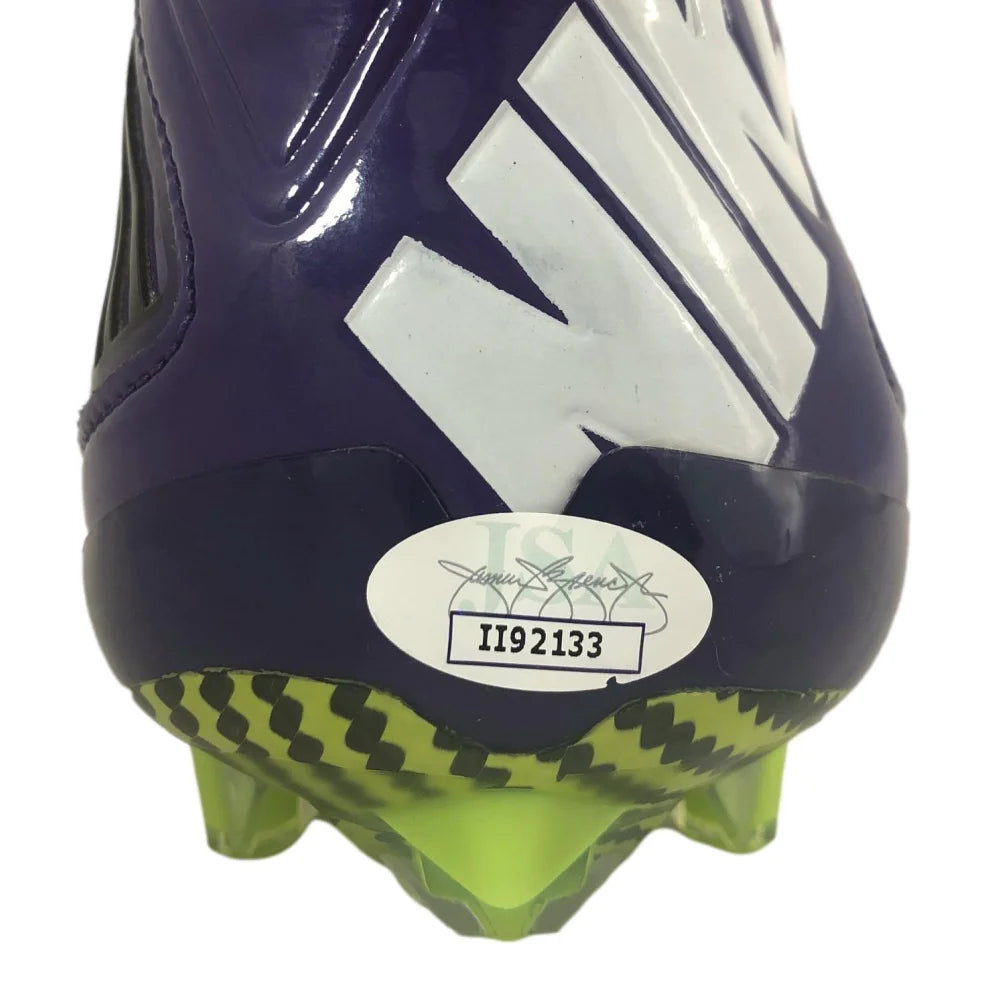 Jacob Eason Autographed Football Cleat - Indianapolis Colts & Washington Huskies Game-Worn Shoe with JSA COA - Perfect for NFL Memorabilia Collectors and Sports Fans Display