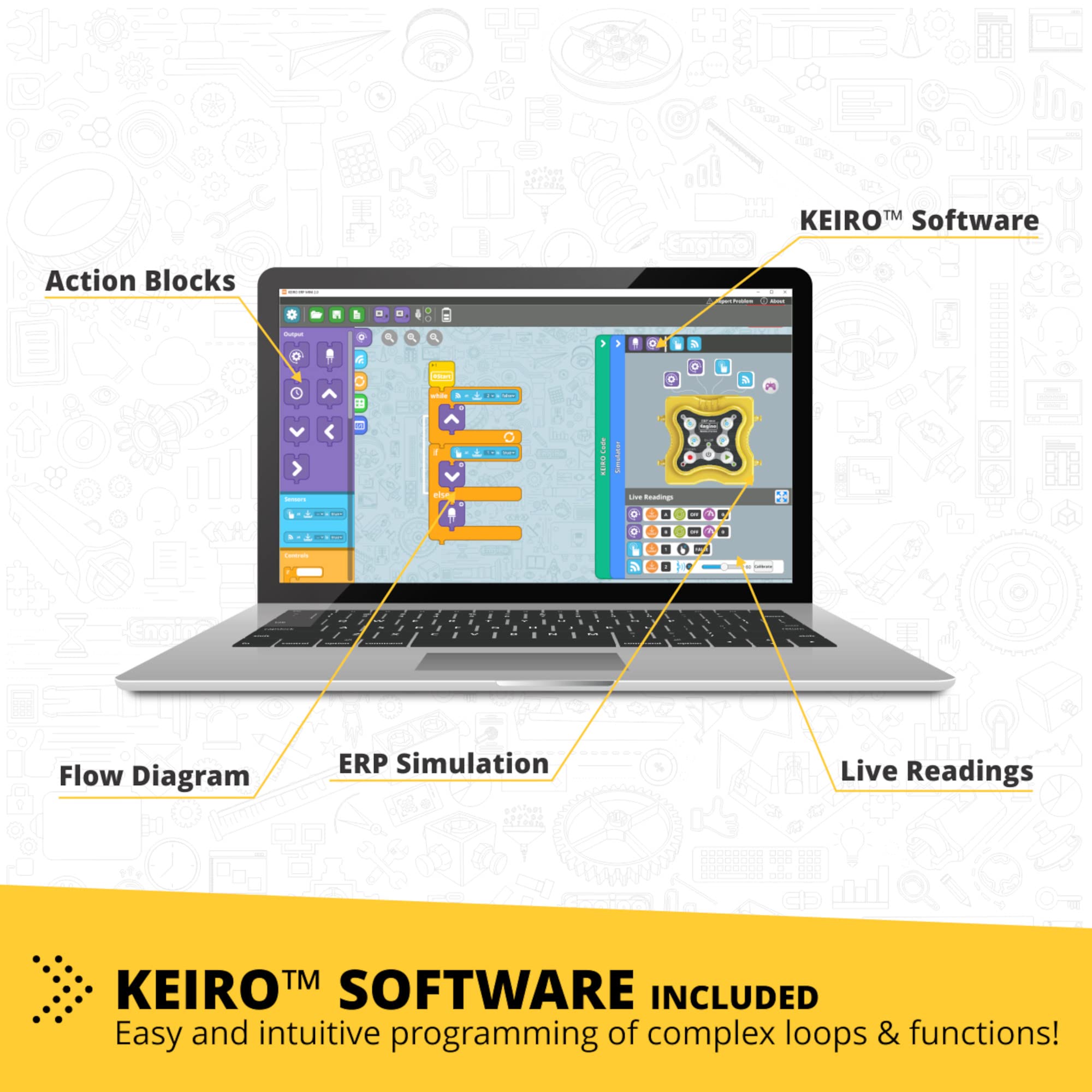 Engino STEM Robotics Kit - Build & Program Bluetooth Robot with Mini ERP & Keiro Software | Educational Coding Toys for Kids 9+ | Perfect for STEM Learning & School Projects