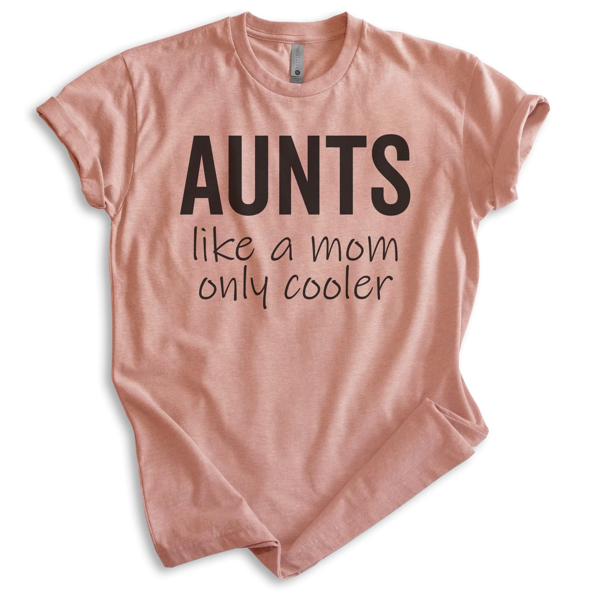 EVERTREE CLOTHING Cool Aunt Shirt - Funny 'Like A Mom Only Cooler' Graphic Tee for Women & Men | Perfect Gift for Aunts, Birthday & Family Reunions | Casual Wear & Special Occasions