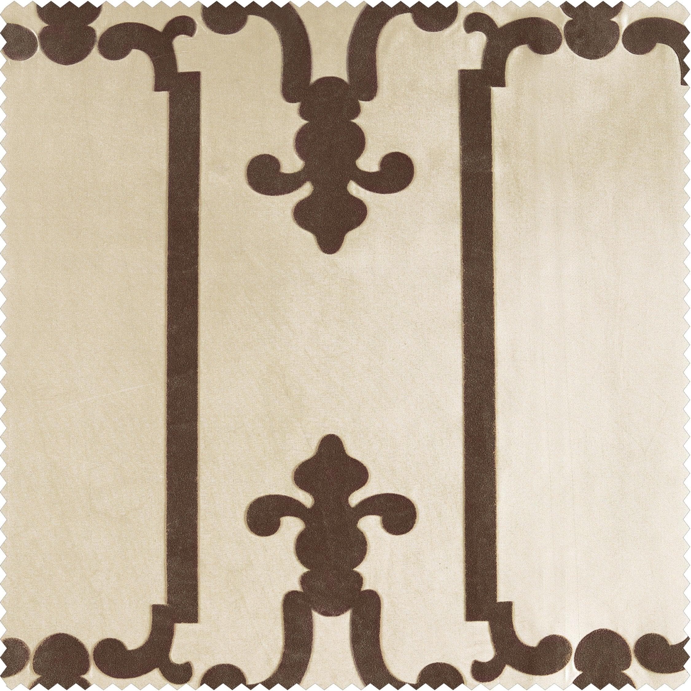 Royal Gate Off White & Brown Geometric Designer Flocked Swatch - Premium Home Decor for Living Room, Bedroom & Office - Perfect for Wall Art, Accent Pieces & Modern Interior Design