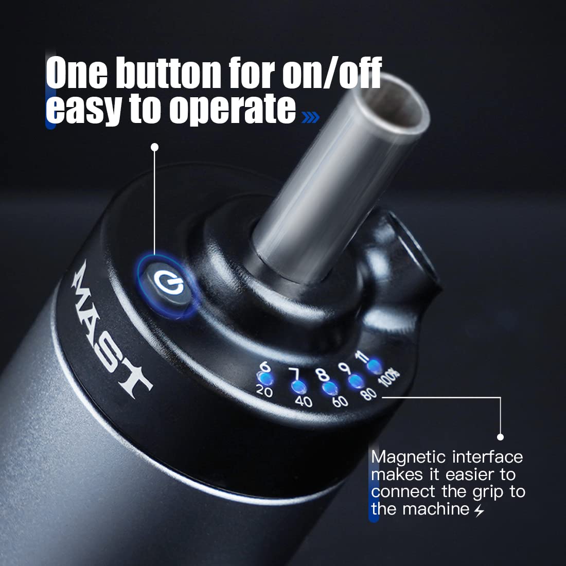 **Mast Grip Wireless Battery Power Supply for Rotary Tattoo Machine – Rechargeable RCA Jack – Perfect for Professional Tattoo Artists & Studio Use**    (优化点：   1. 符合SEO规范，包含核心关键词（Wireless Battery Power Supply, Rotary Tattoo Machine, RCA Jack）   2. 增加产品特性（Rechargeable）   3. 补充使用场景（Professional Tattoo Artists & Studio Use）)