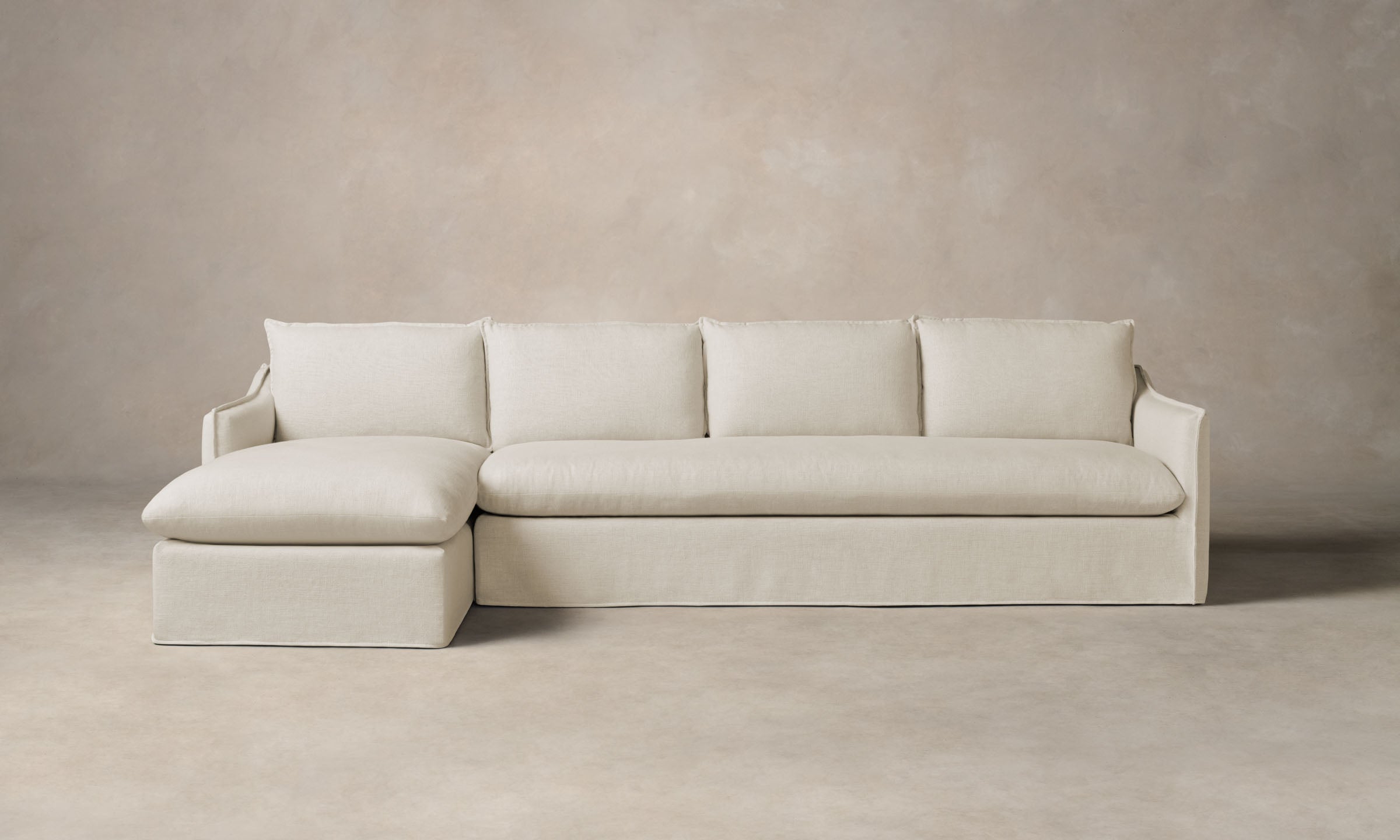 Dune Sectional Sofa - Heritage Belgian Linen Upholstery with Alder Wood Frame | Perfect for Living Room, Lounge & Modern Home Decor