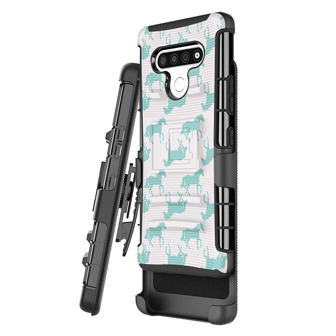 Military Shockproof LG K51 Case with Kickstand & Belt Clip - Heavy Duty Protection for Work & Outdoor