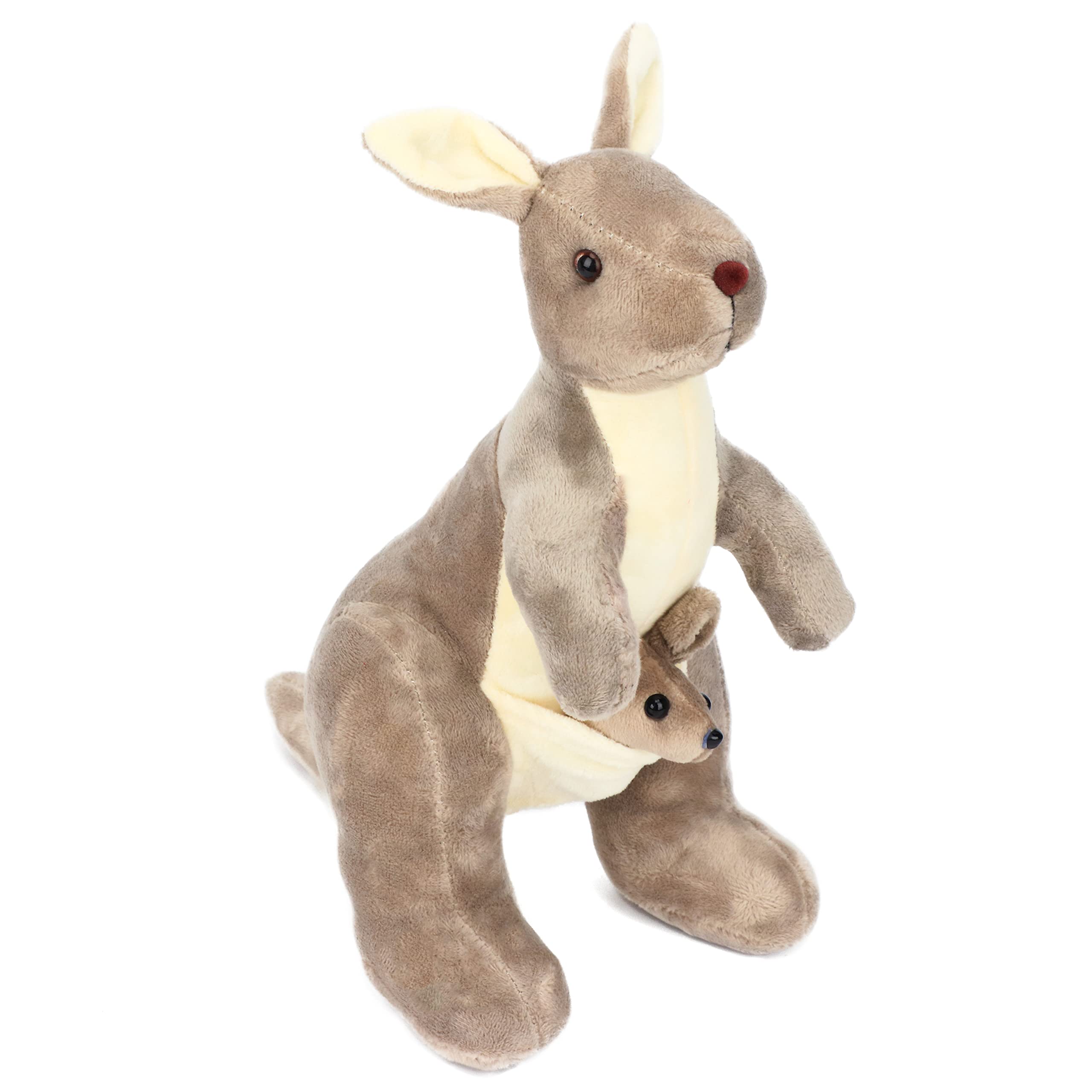 Easfan 12-Inch Adorable Lifelike Kangaroo Plush Stuffed Animal Toy - Soft Cuddly Kangaroo Plushie for Kids, Perfect Holiday Birthday Gift for Girls & Boys - Great for Nursery Decor, Bedtime Companion & Gift Giving
