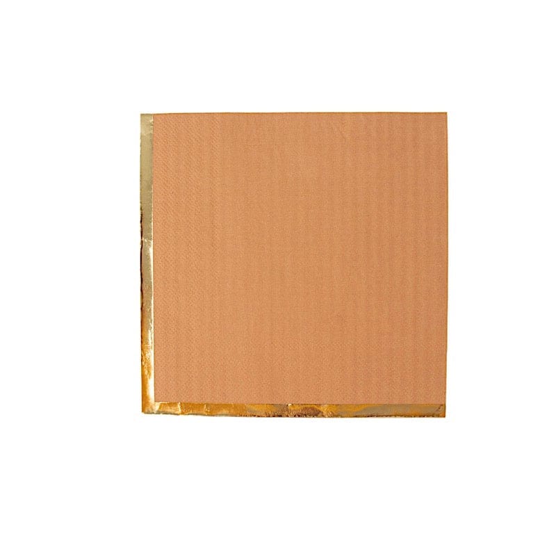 50 Pcs 2-Ply Premium Cocktail Napkins with Elegant Gold Rim - Perfect for Dinner Parties, Weddings & Special Events