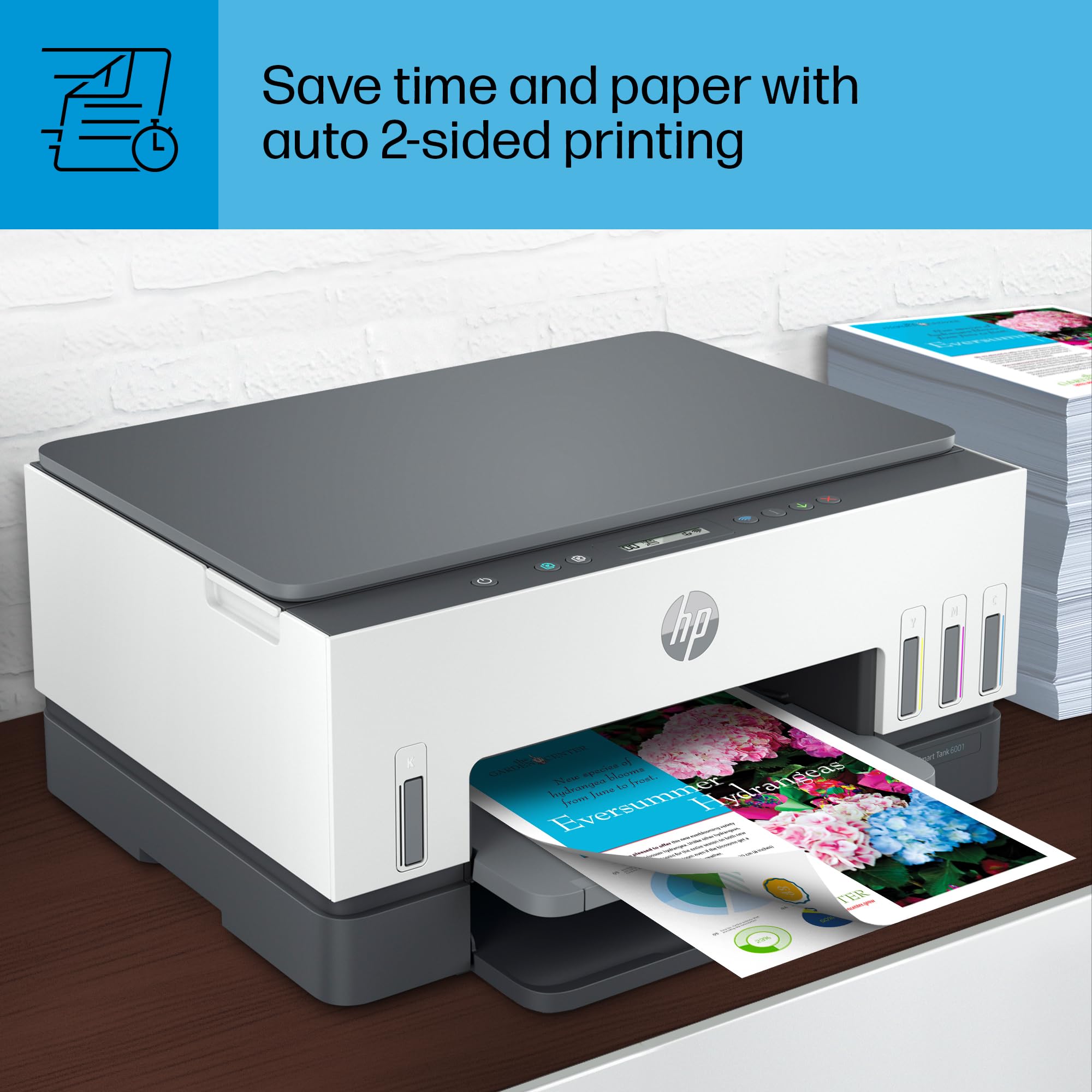 HP Smart-Tank 6001 Wireless All-in-One Ink Tank Printer - Cartridge-Free with 2 Years of Ink, Mobile Print/Scan/Copy (2H0B9A) - Perfect for Home Office & Small Business Printing Needs