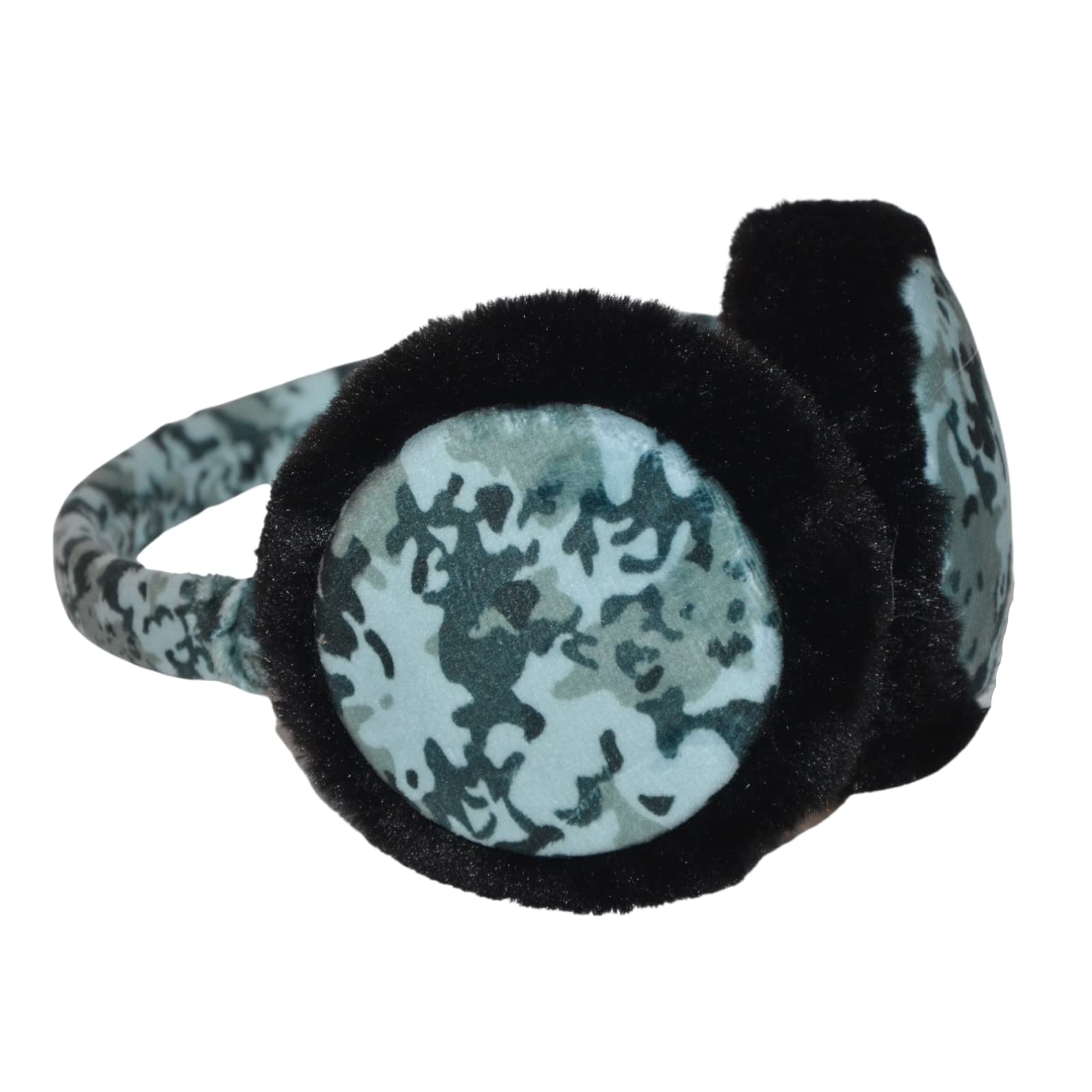Camo Fluffy Ear Muffs for Men & Women - Adjustable Winter Ear Warmers Headband with Soft Fuzzy Lining for Cold Weather, Outdoor Activities, Skiing, Snowboarding, and Hiking